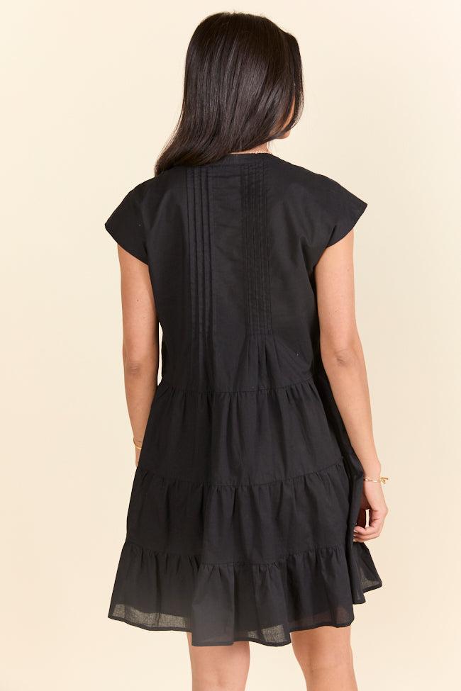 Just A Little Black Button Up Mini Dress FINAL SALE Product Image