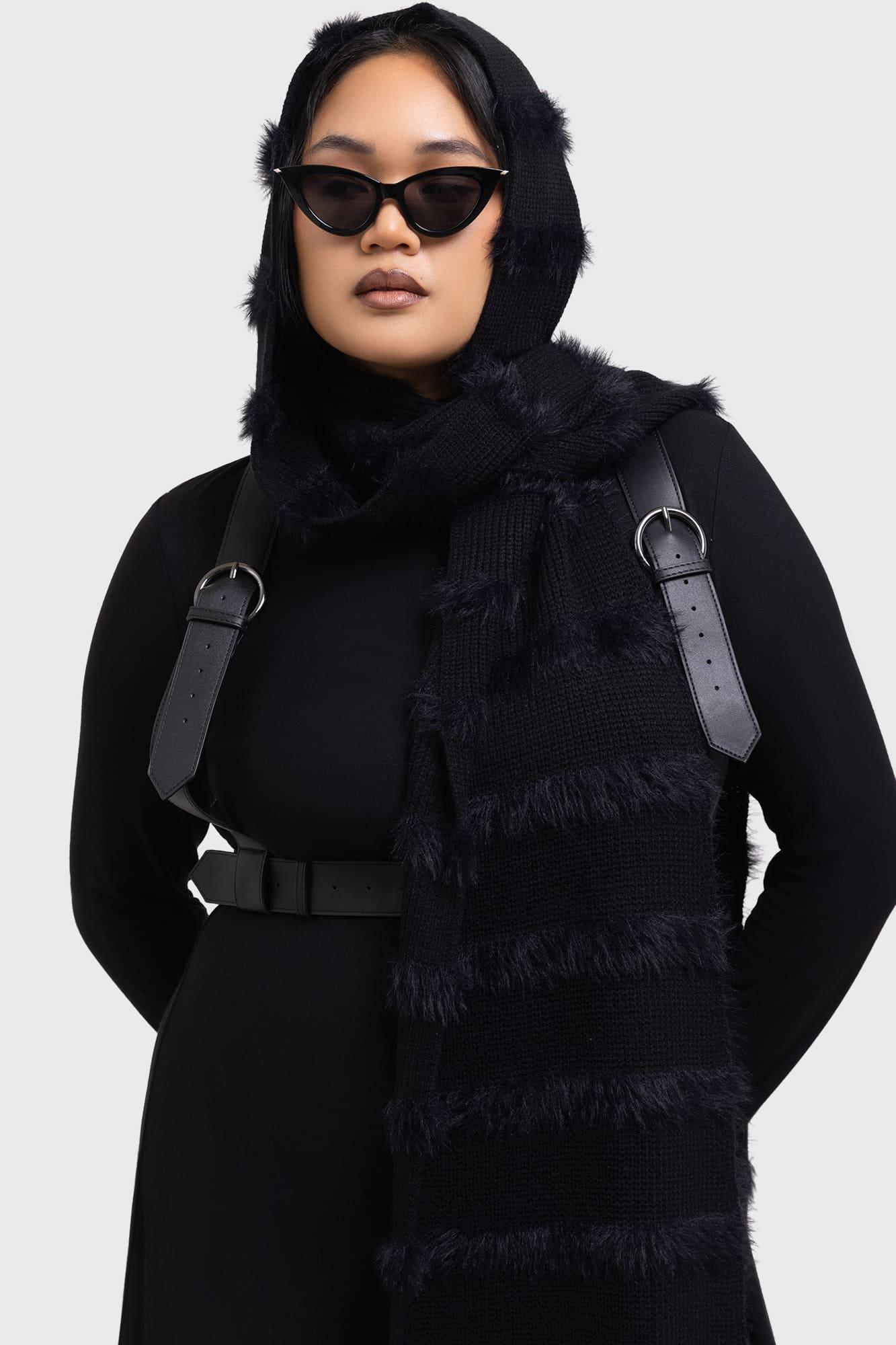 Striped Night Hooded Scarf Female Product Image