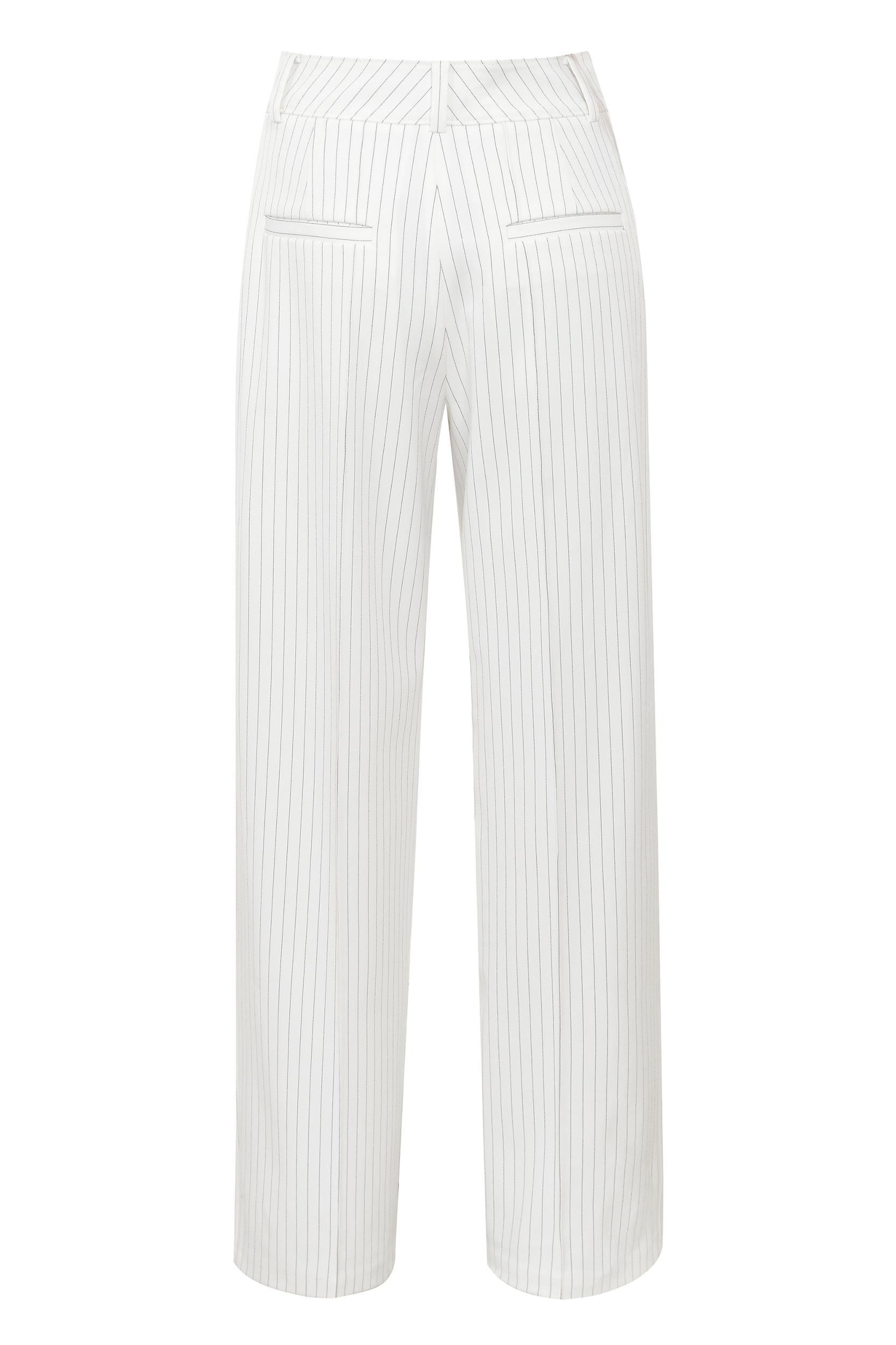 Hayden  white pinstripe high waist tailored trousers - sale Product Image