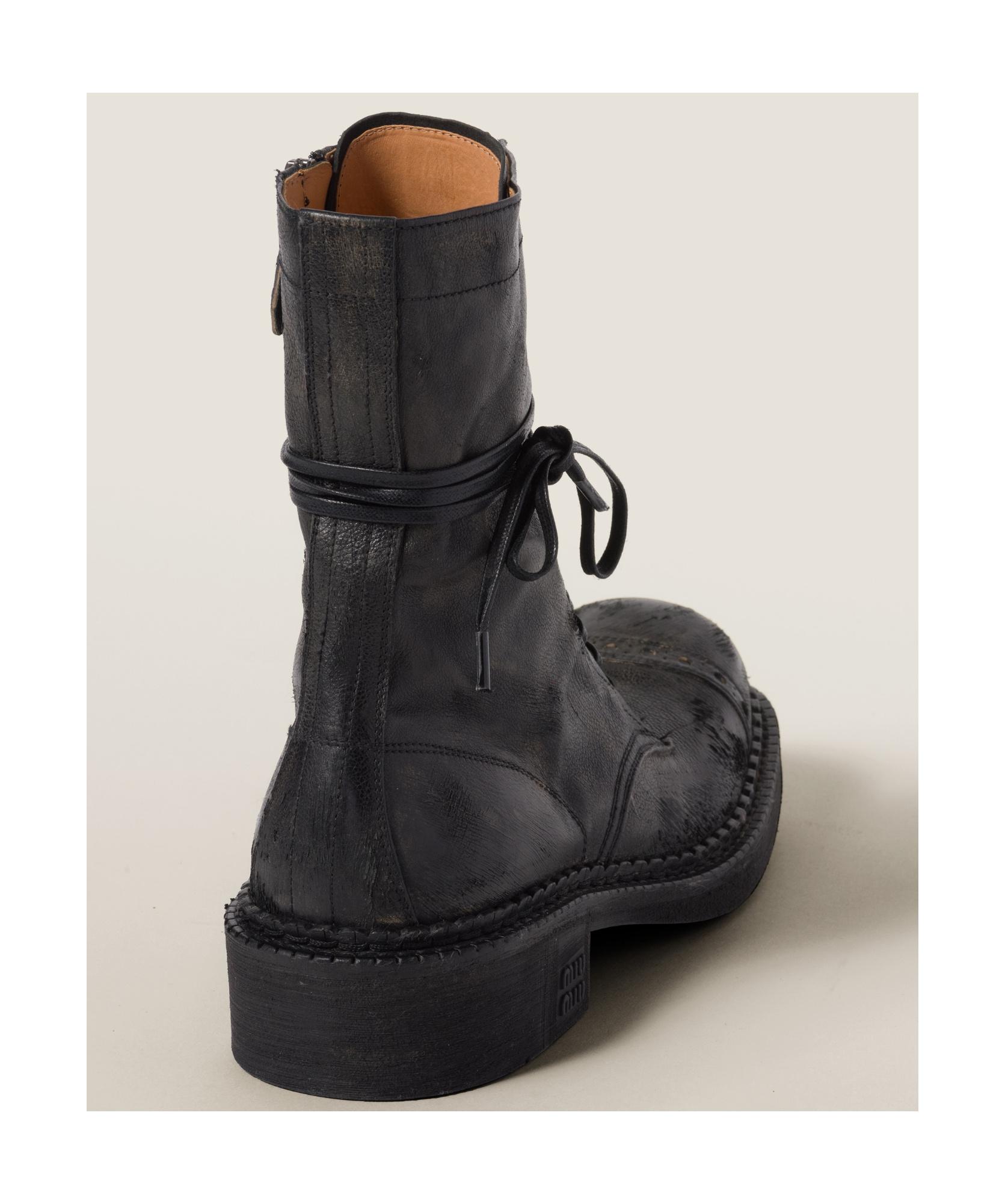 lace-up leather boots Product Image