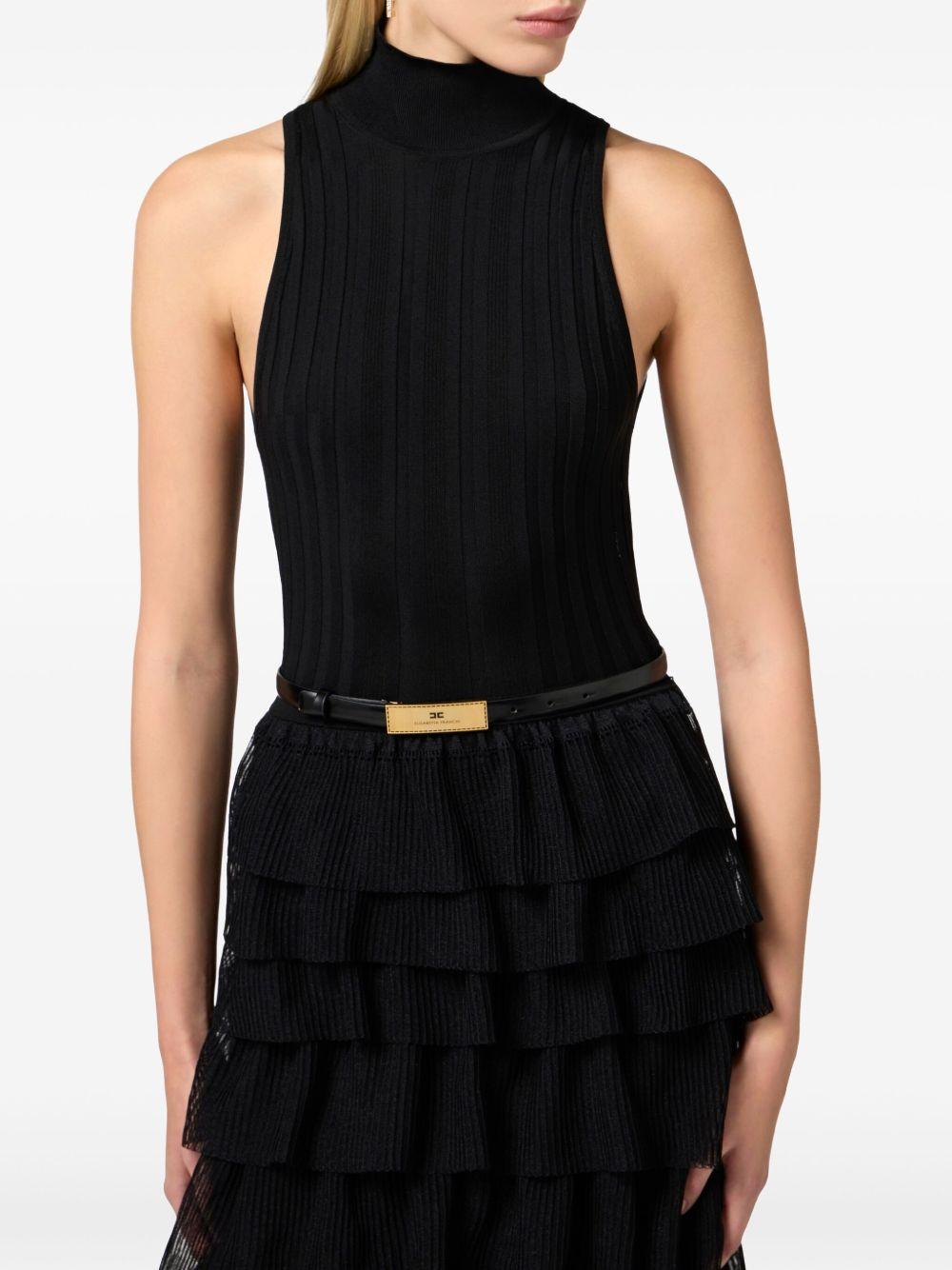 ruffle-detail belted dress  Product Image