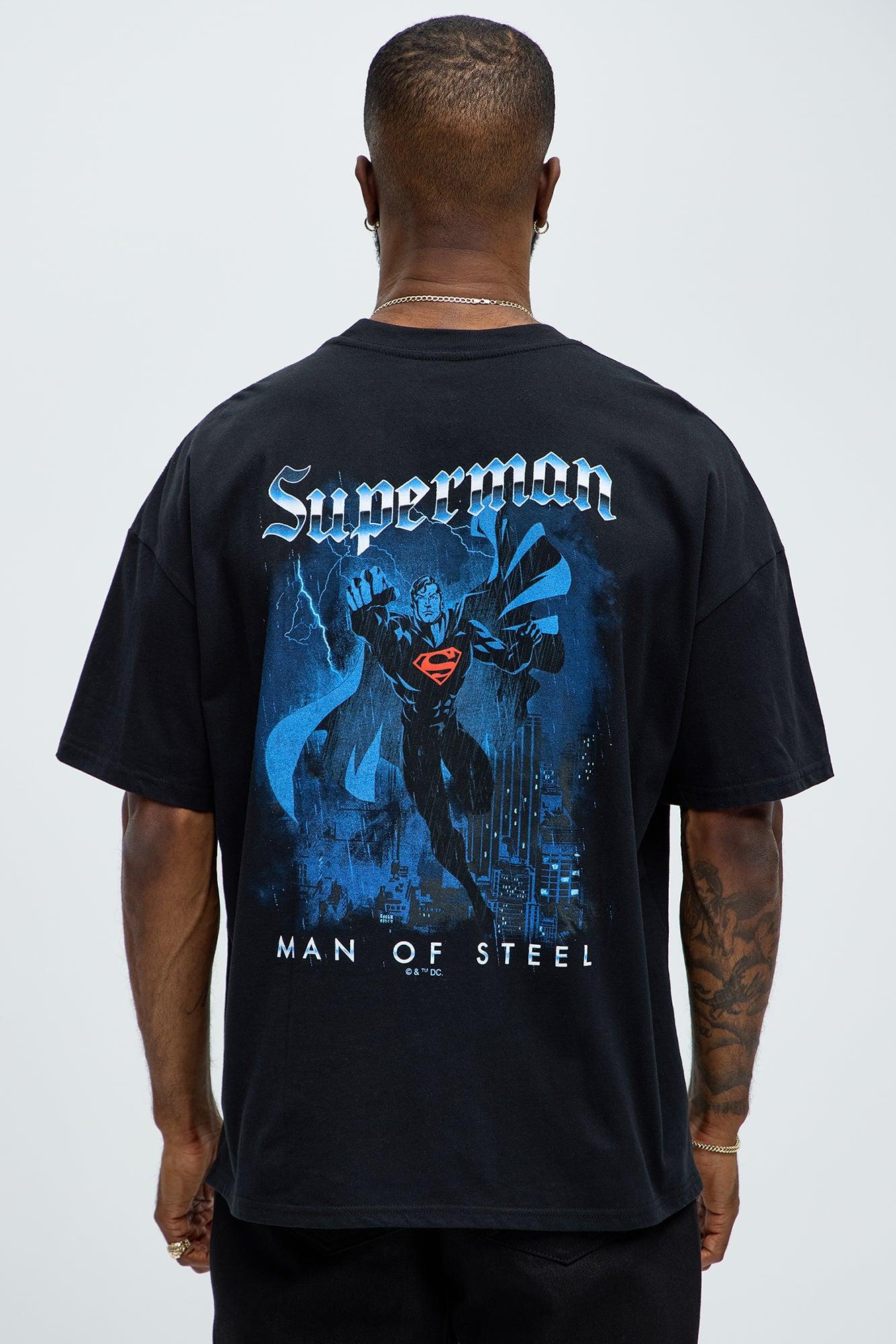 Superman Steel Of Strength Oversized Short Sleeve Tee - Black Product Image