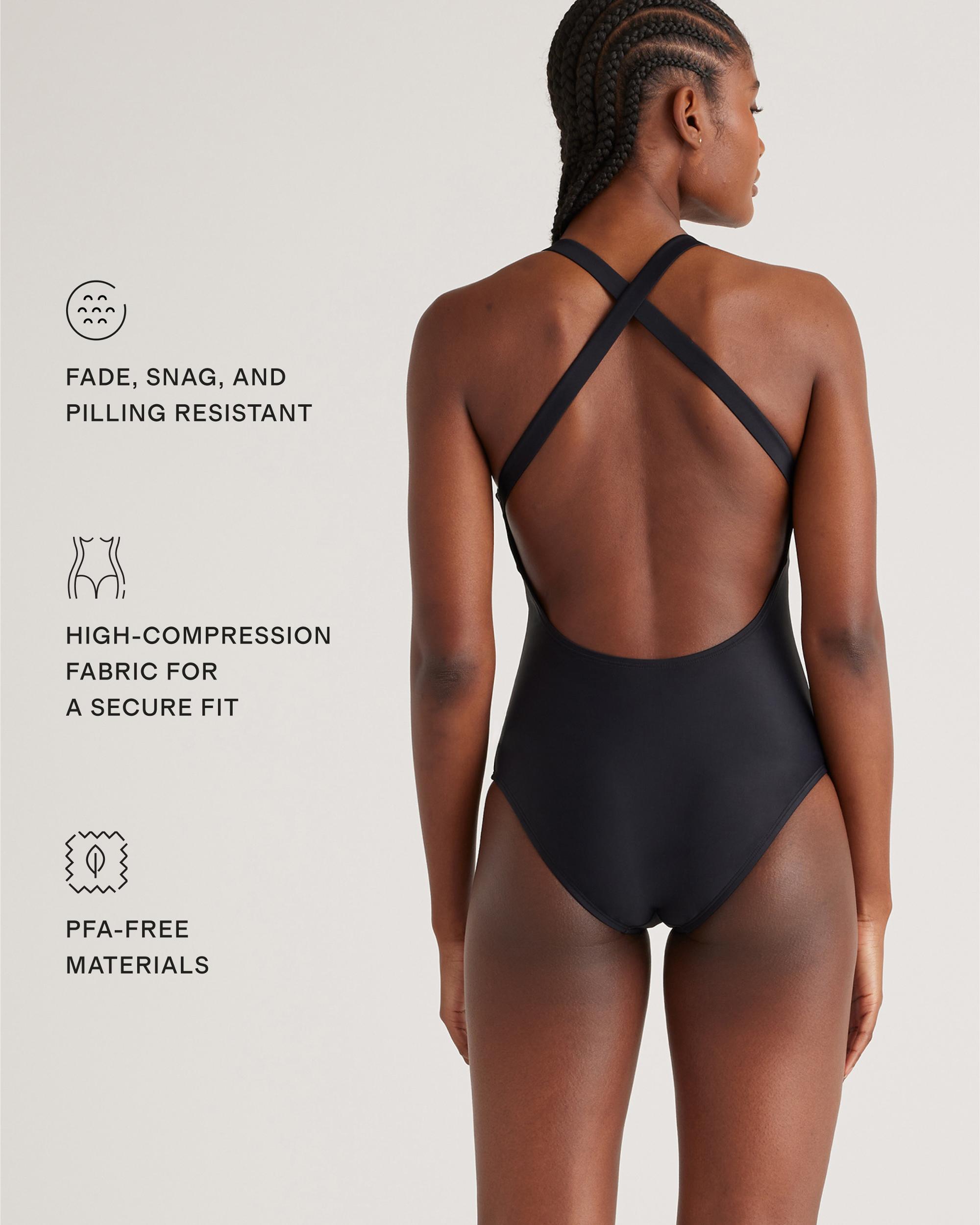 Quince | Women's Italian Cross-Back One-Piece Swimsuit Size XS, 78% Recycled Polyamide, 22% Spandex Product Image