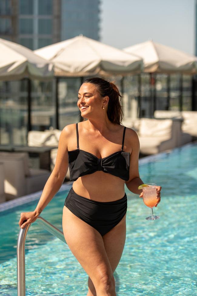 Knot So Salty Black Bikini Bottoms FINAL SALE Product Image