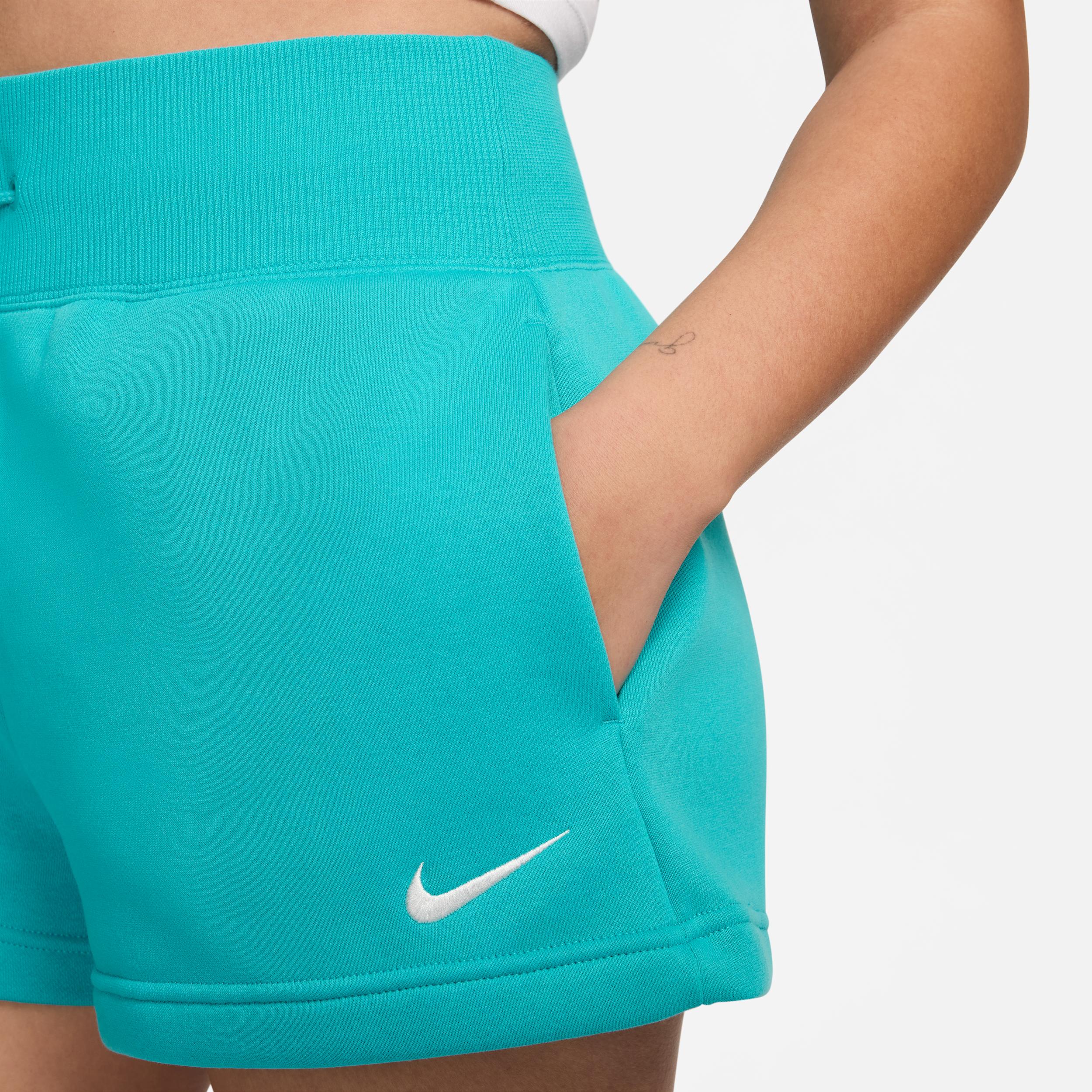 Nike Womens Nike Fleece HR Shorts - Womens Sail/Stadium Green Product Image