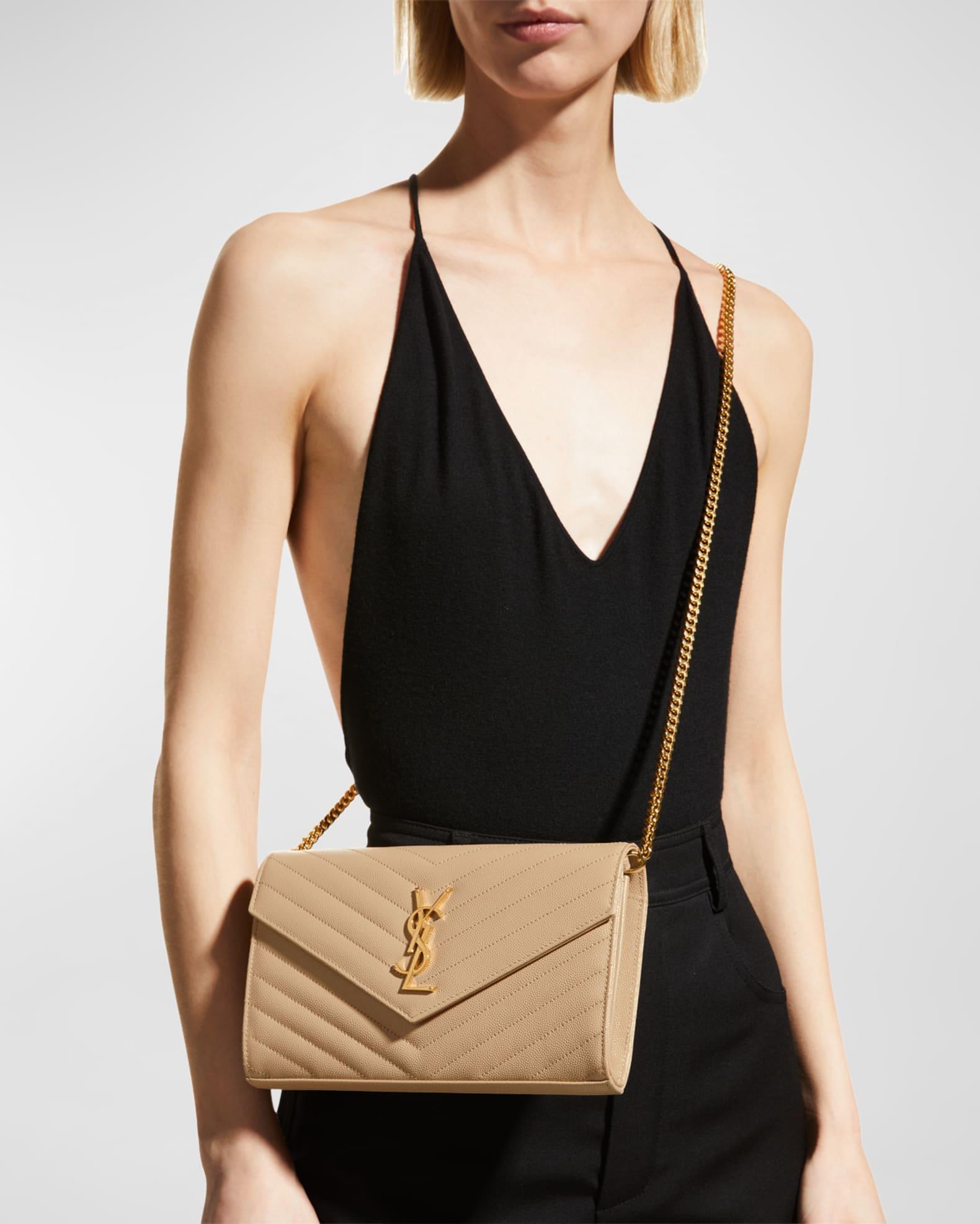 YSL Monogram Large Wallet on Chain in Grained Leather Product Image