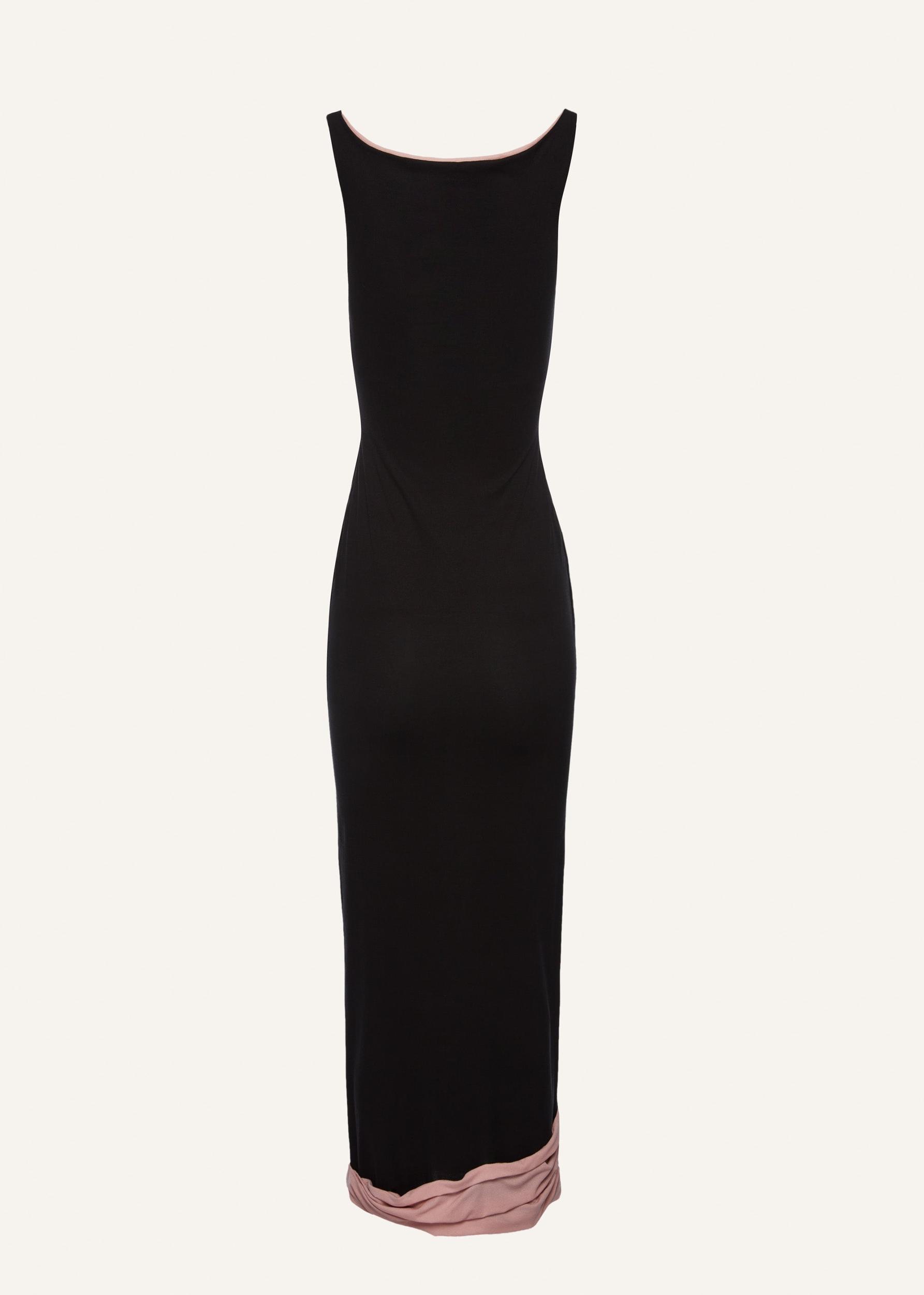 Double layer jersey tank dress in black Product Image