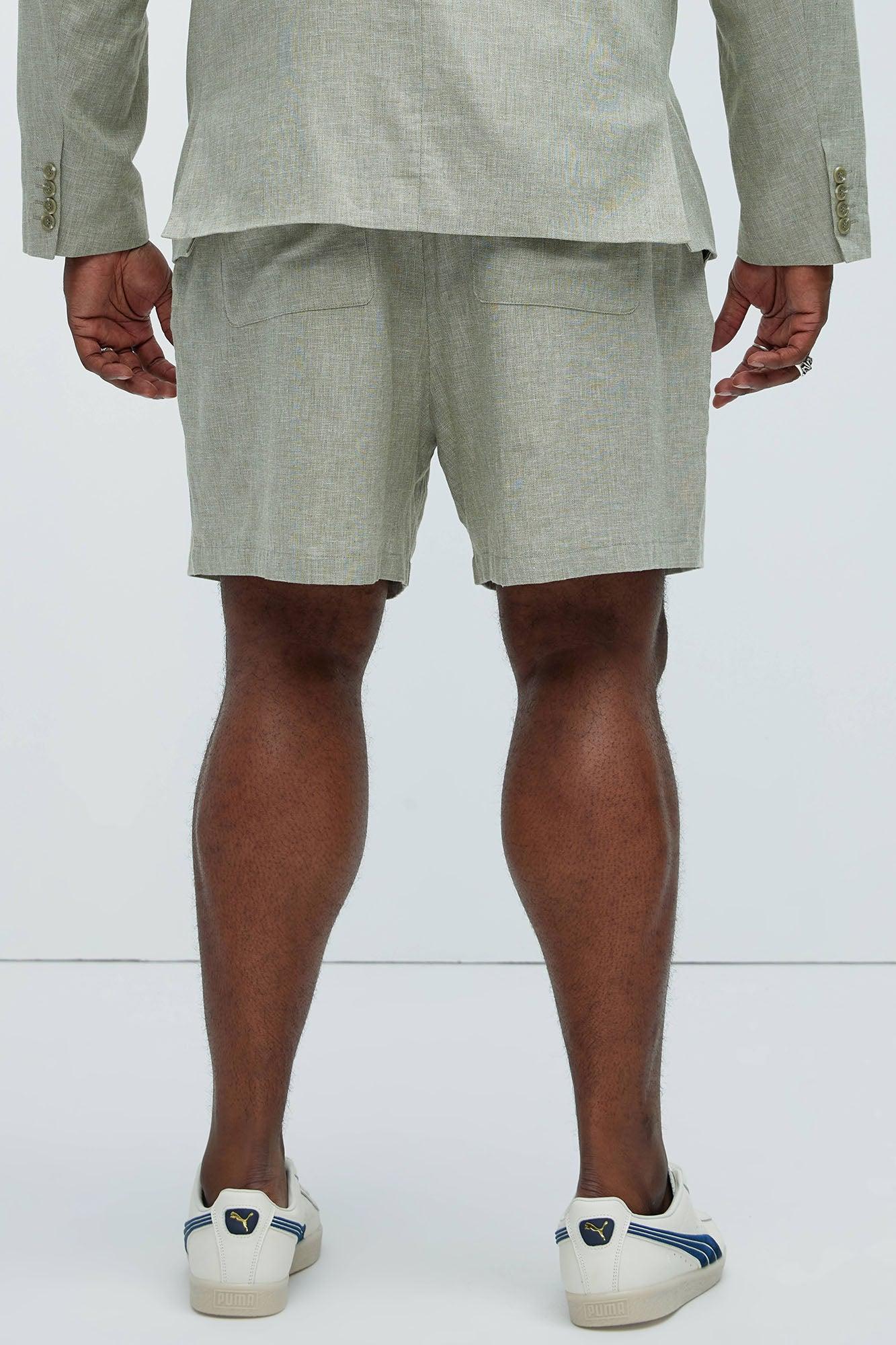 Bahamas Linen Shorts - Green Product Image