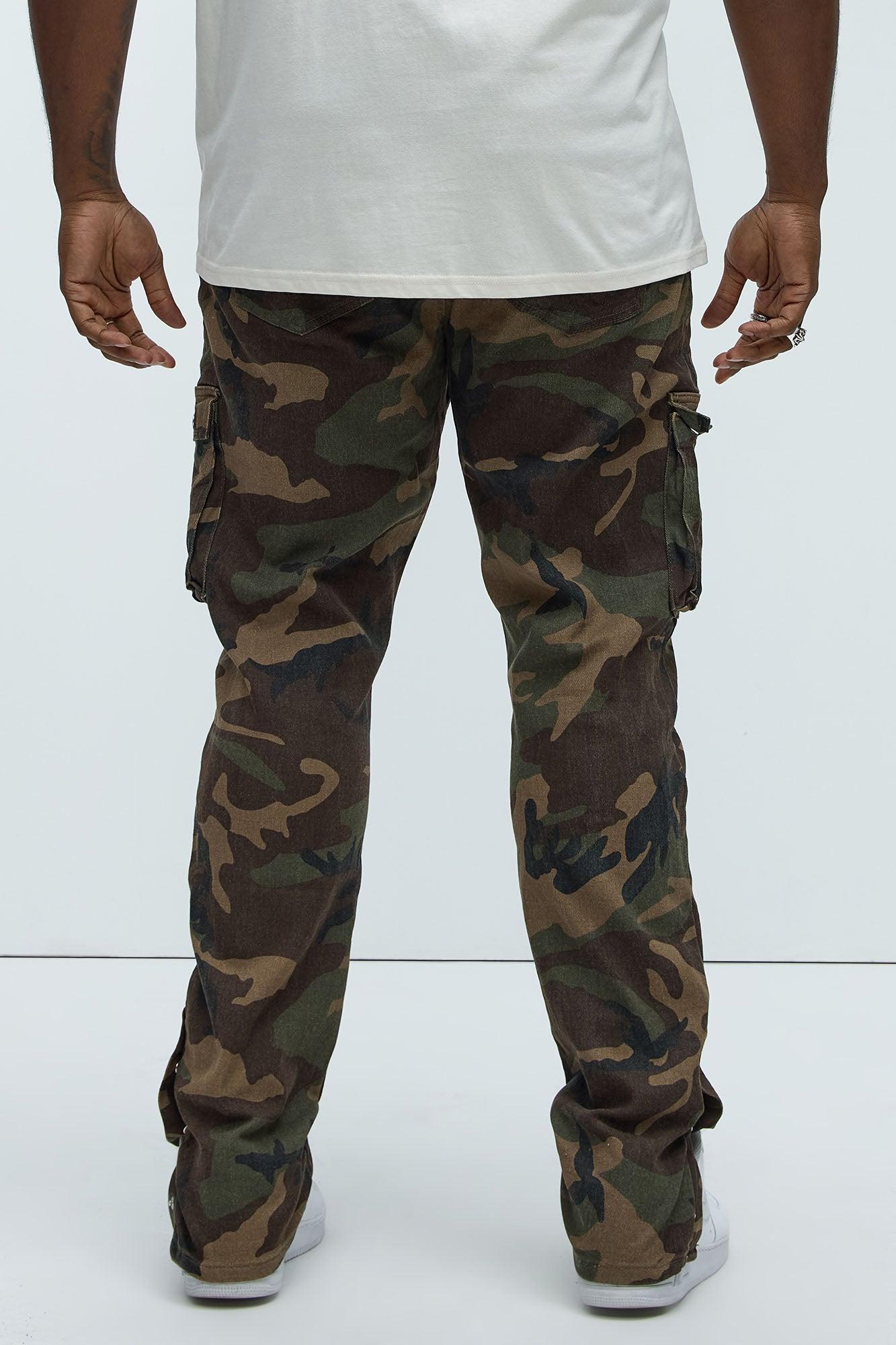 Out These Streets Cargo Stacked Skinny Pants - Camouflage Product Image