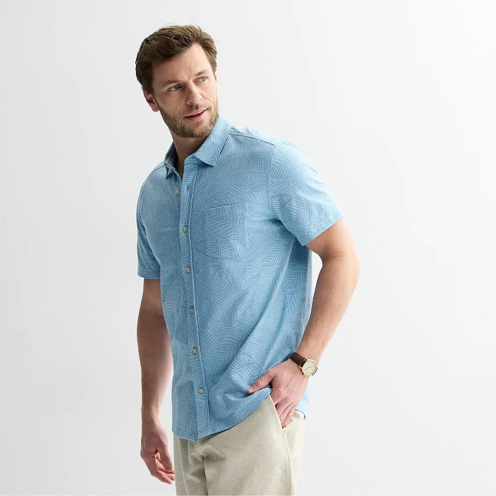 Men's Sonoma Goods For Life® Knit Short Sleeve Button Down Shirt,  Product Image