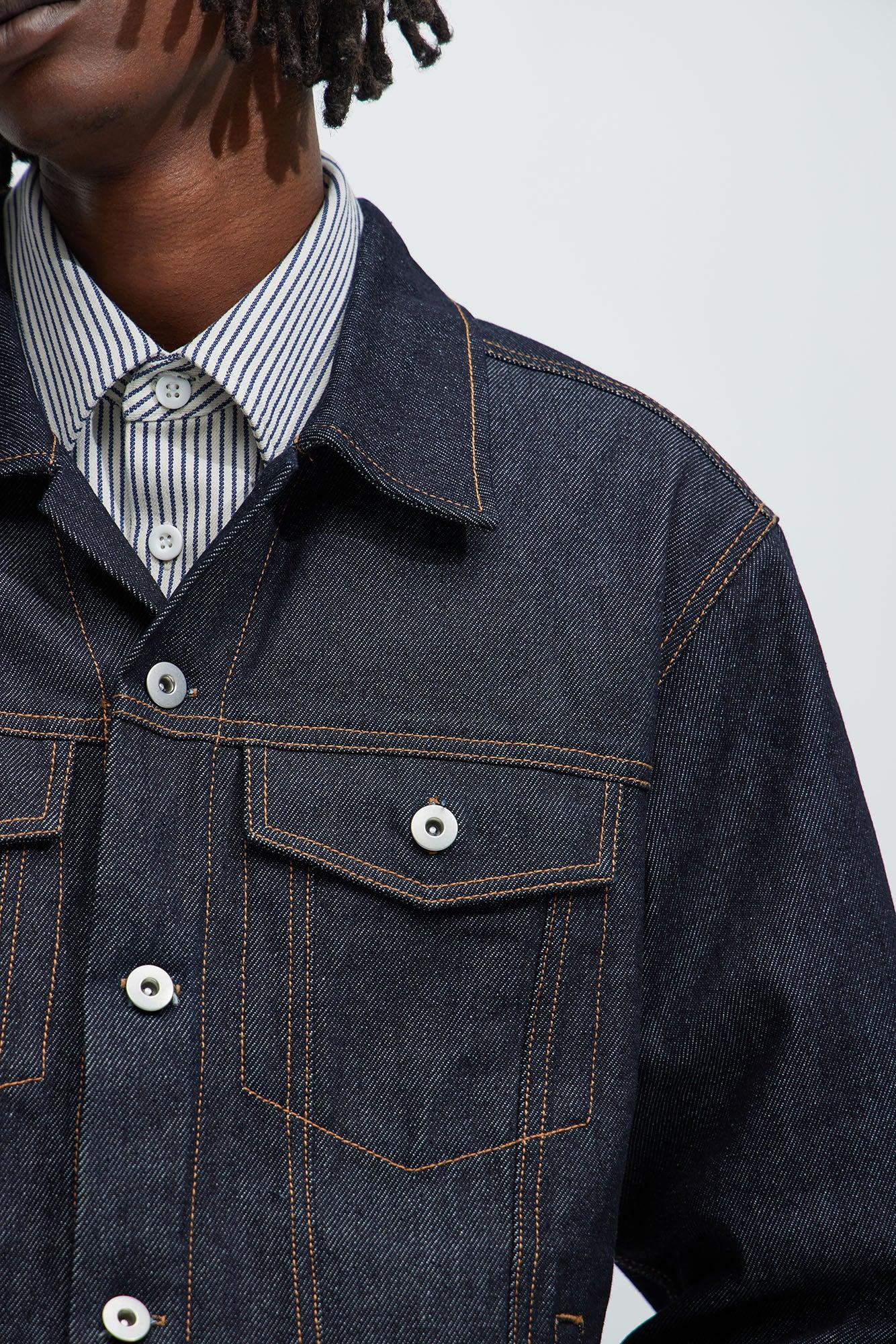 Collin Raw Denim Trucker Jacket - Indigo Product Image