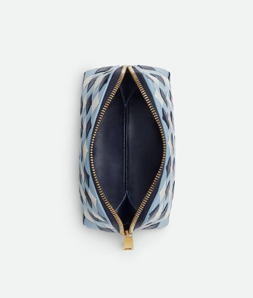 Women's Intrecciato Small Beauty Pouch in Abyss/ice/white Product Image
