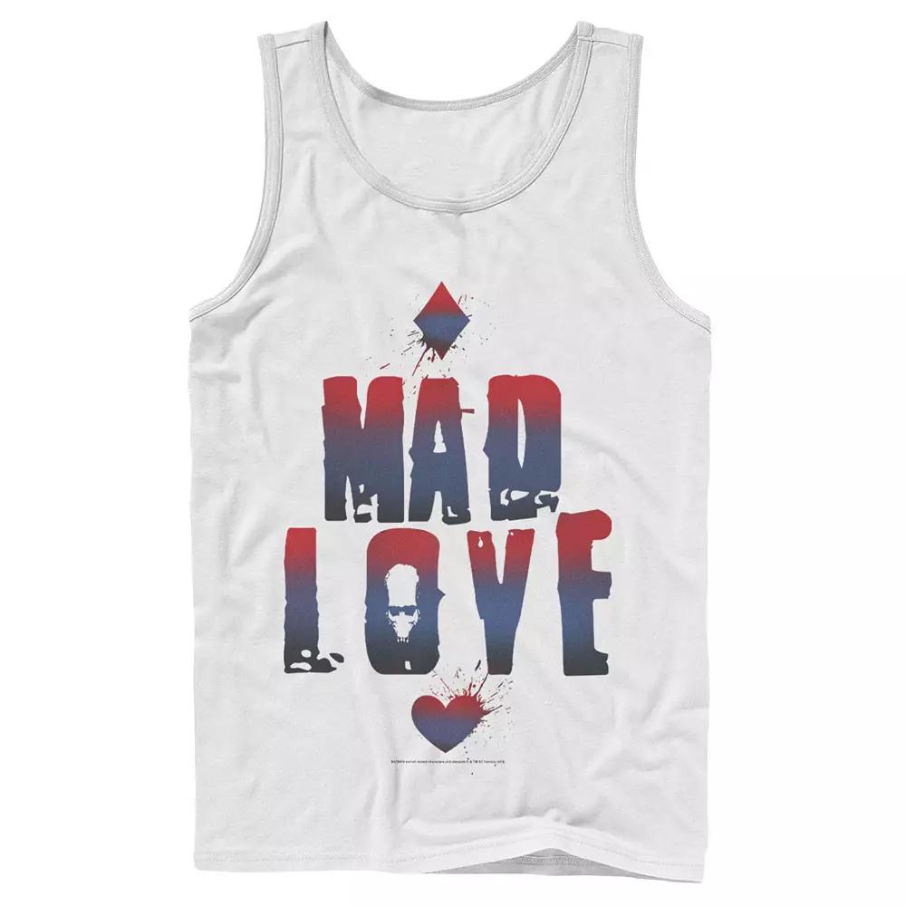 Mens DC Comics Batman Harley Quinn And Joker Mad Love Text Tank Top, Men's,  Product Image