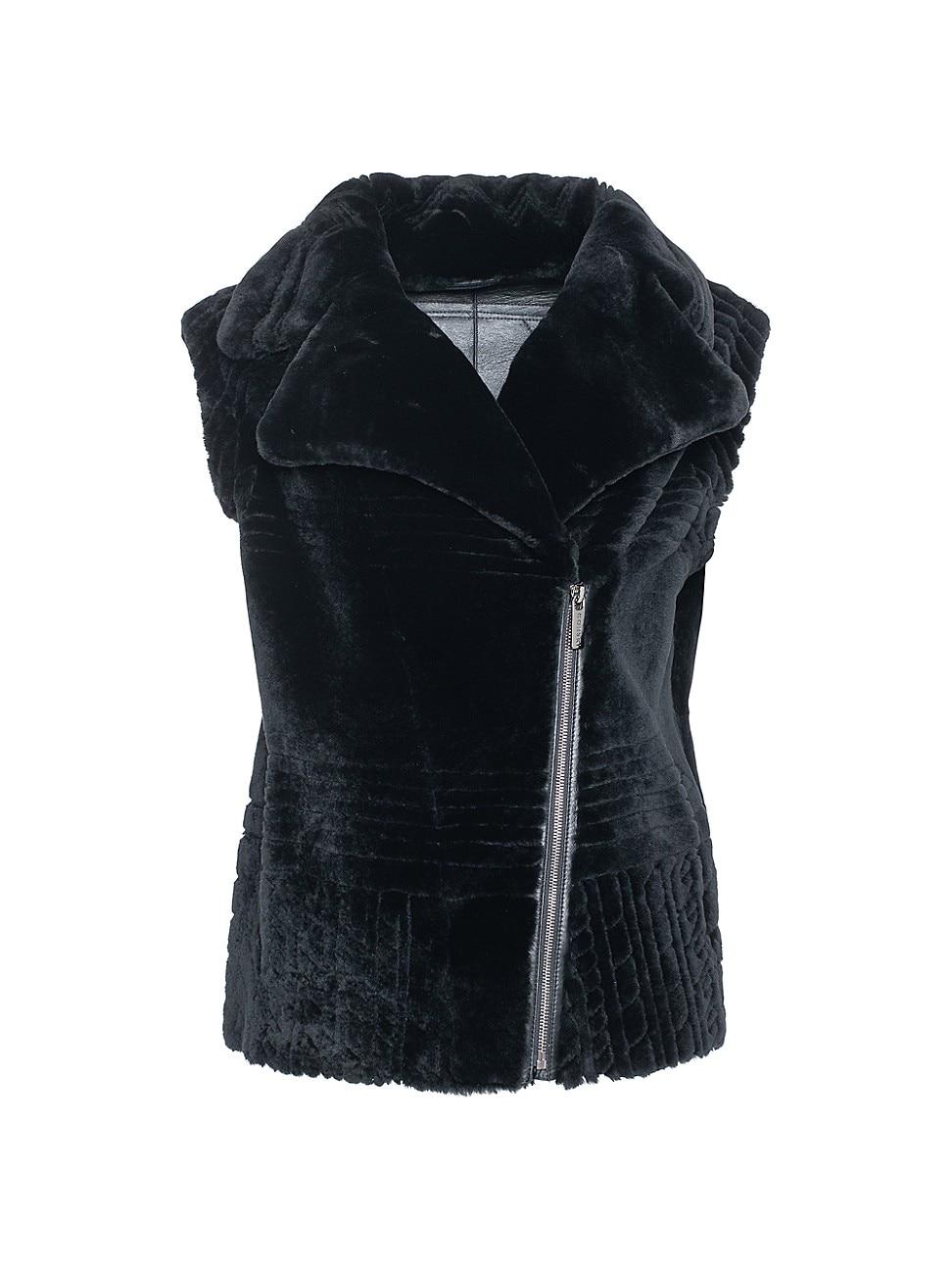 Womens Select Shearling Lamb Zip Vest Product Image