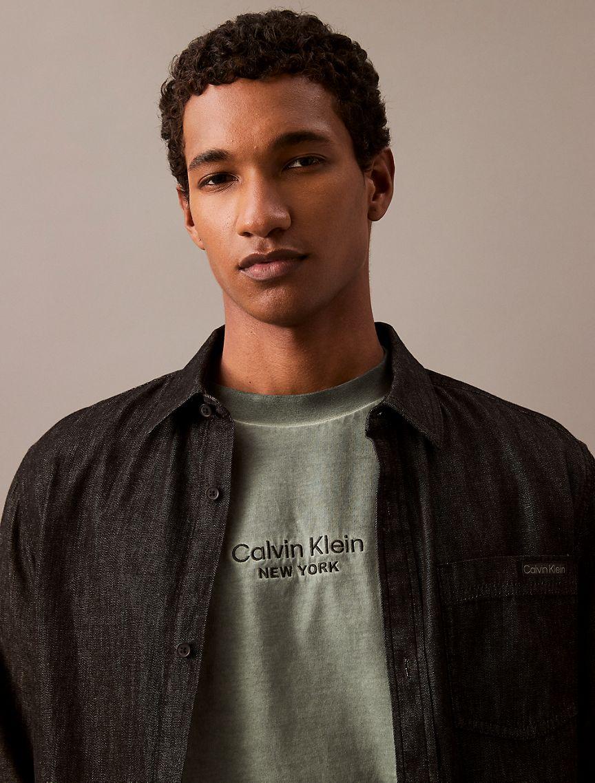 Faded Dye Logo Graphic Classic Crewneck T-Shirt Product Image