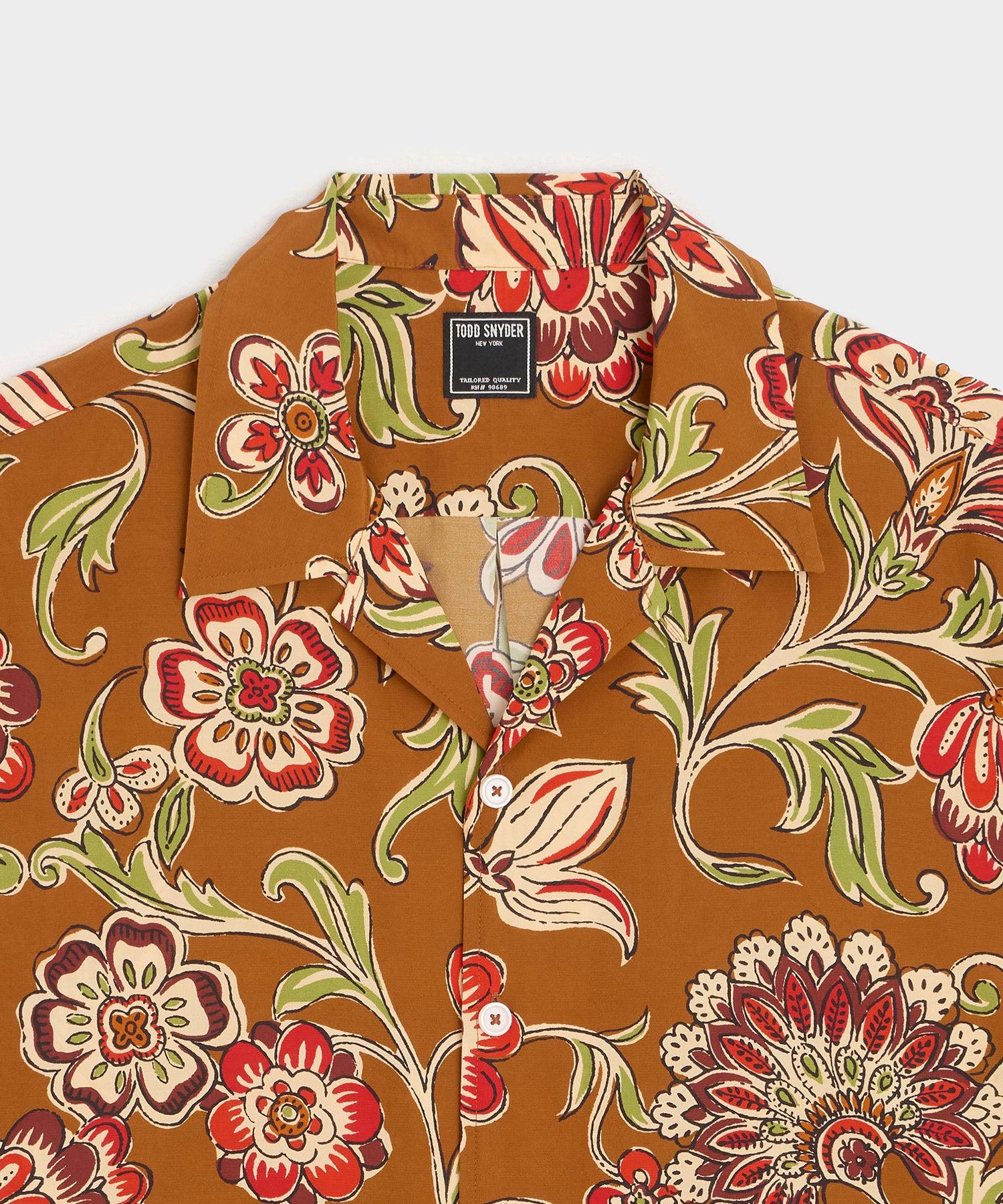 Cropped Silk-Cotton Camp Collar Shirt Product Image