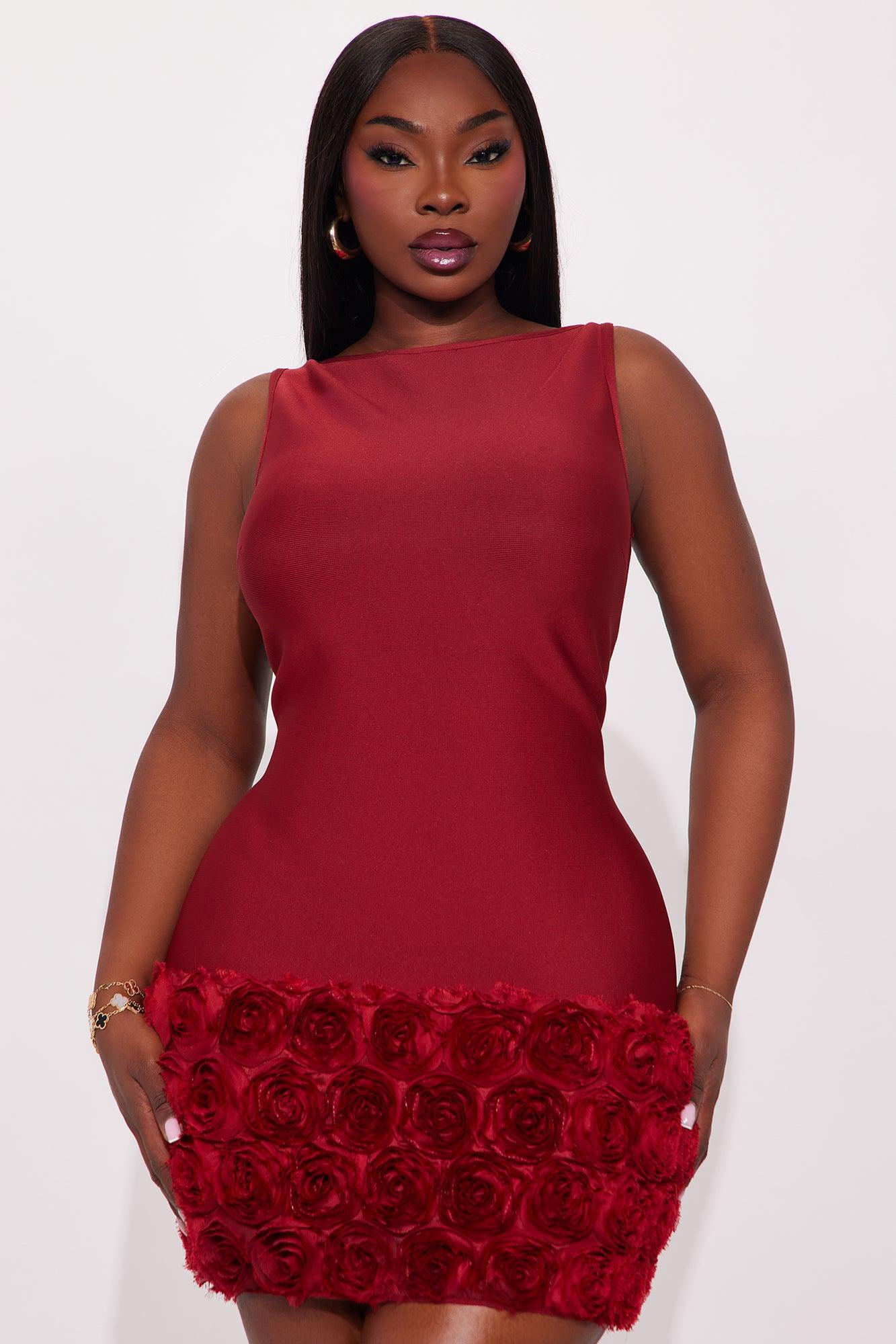 Rosie Ruffle Bandage Mini Dress - Red Female Product Image