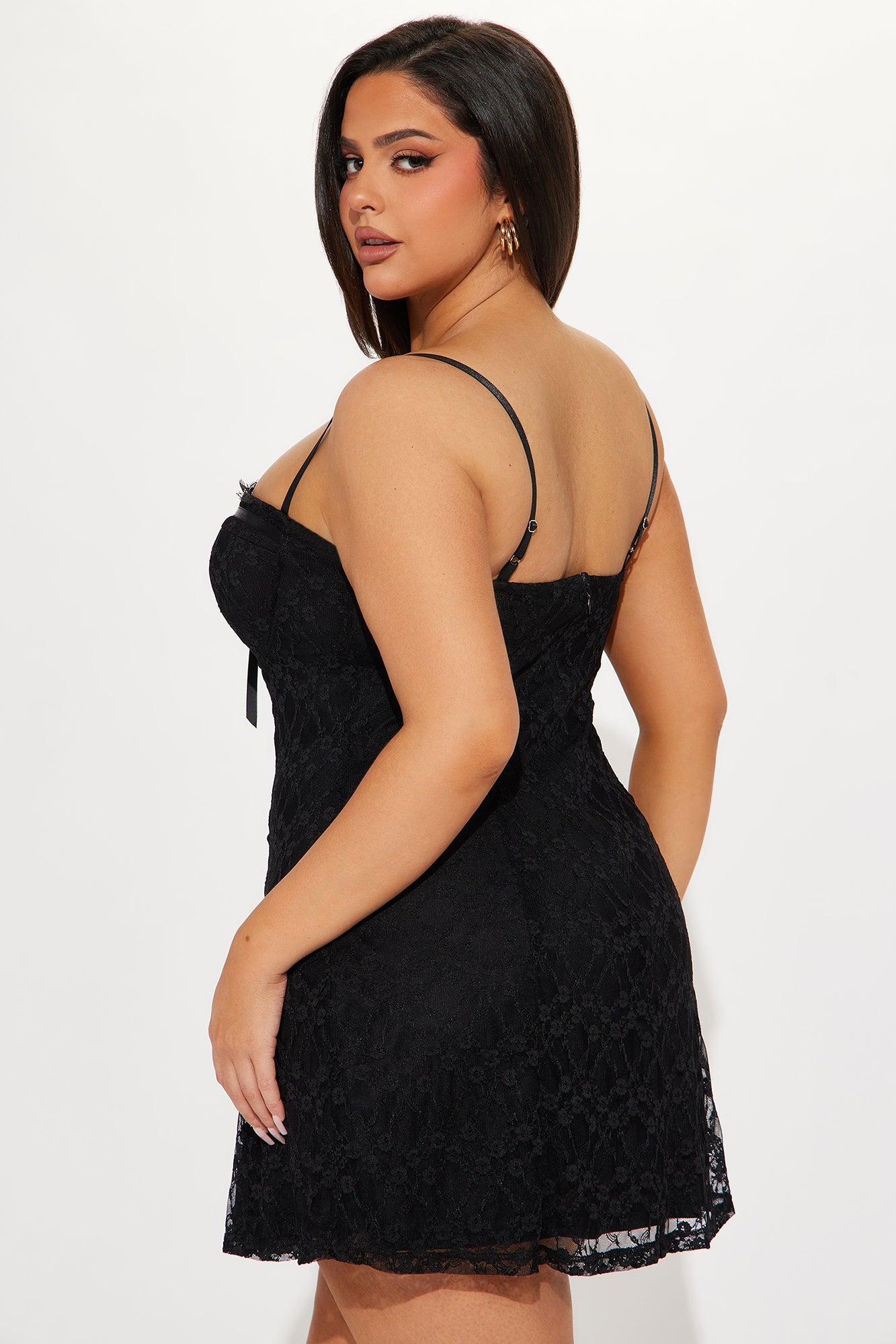 Twilight Serenade Lace Micro Mini Dress - Black Product Image