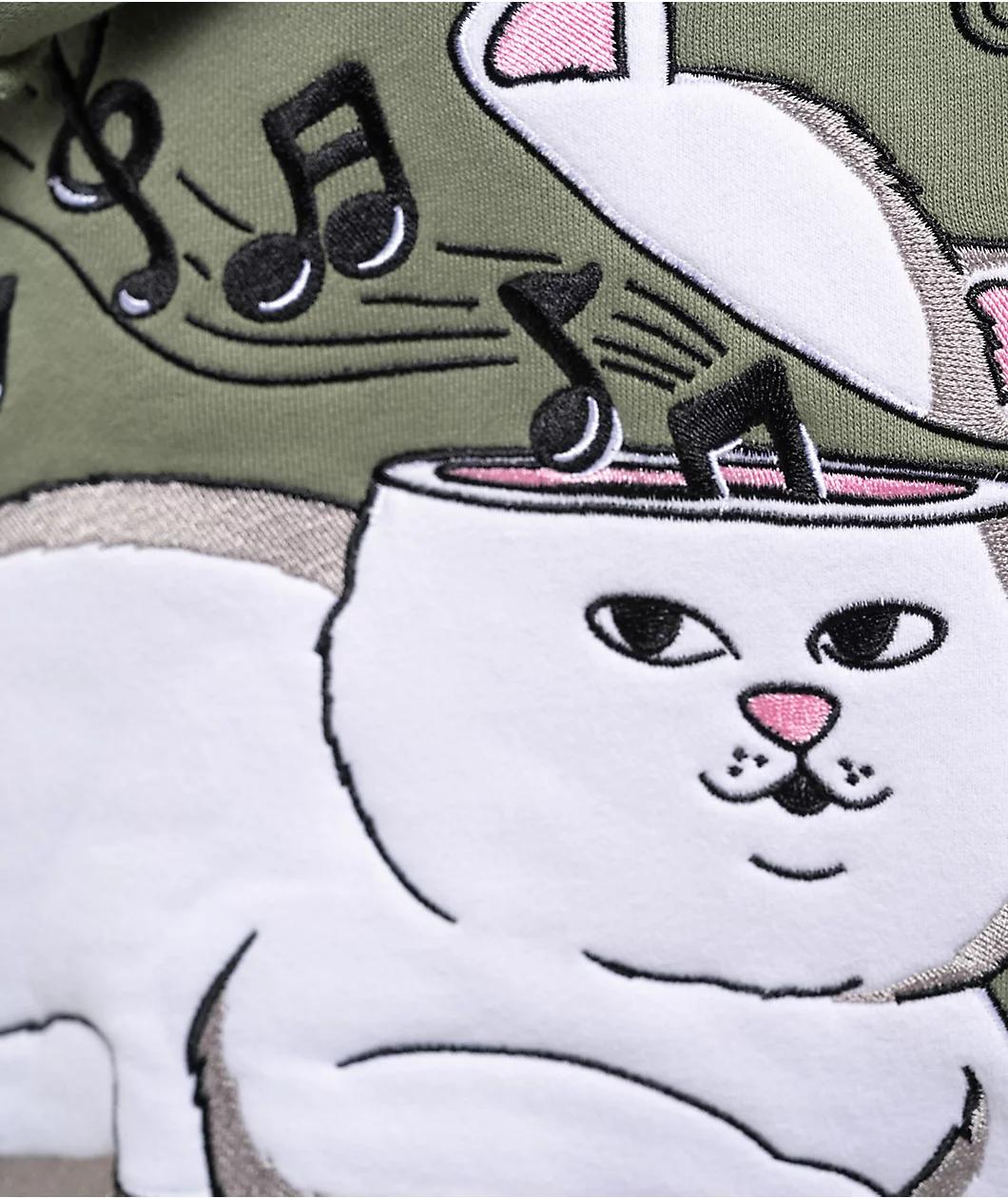 RIPNDIP No Music No Life Dusty Olive Hoodie Product Image