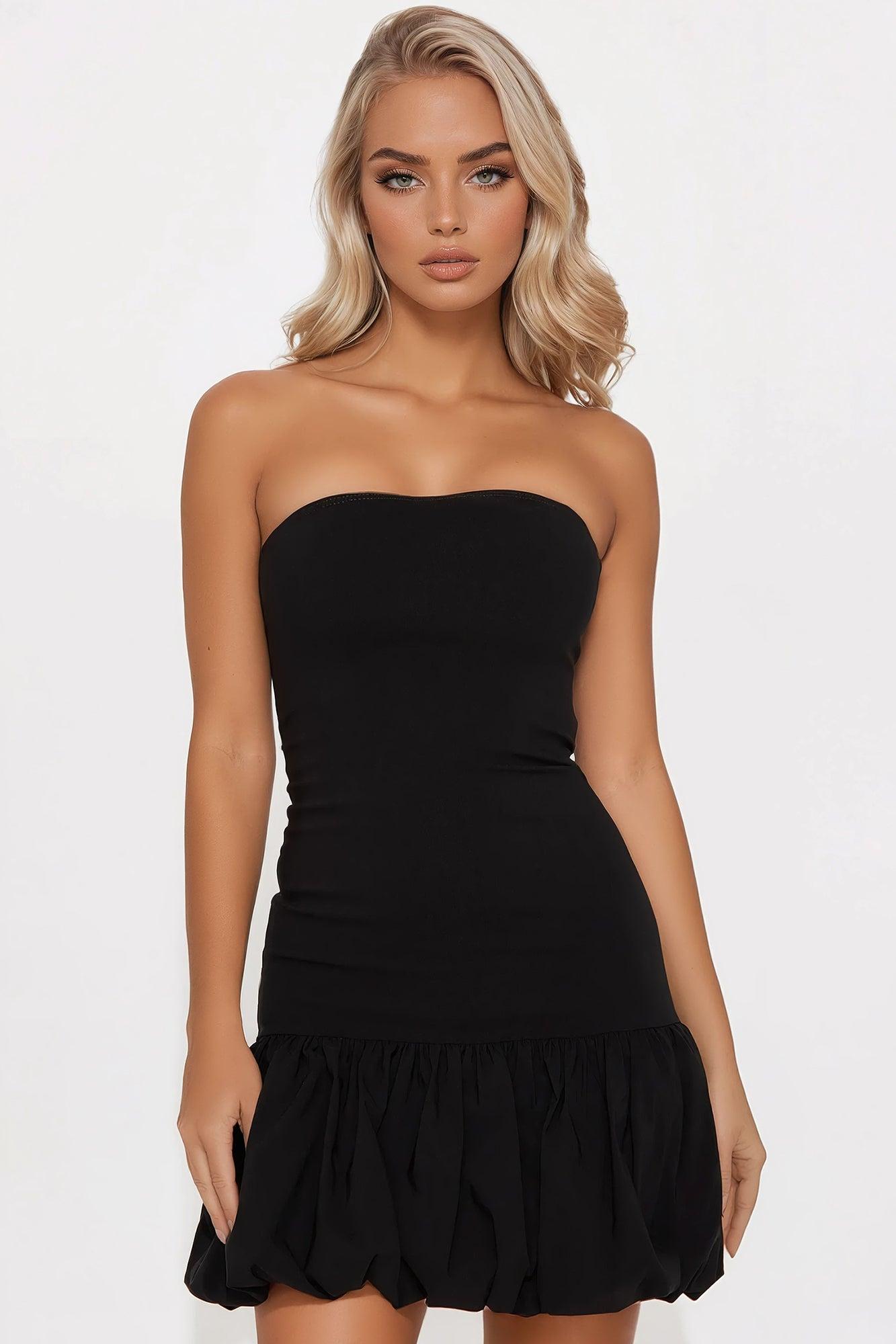 Very Dapper Bubble Mini Dress - Black Product Image