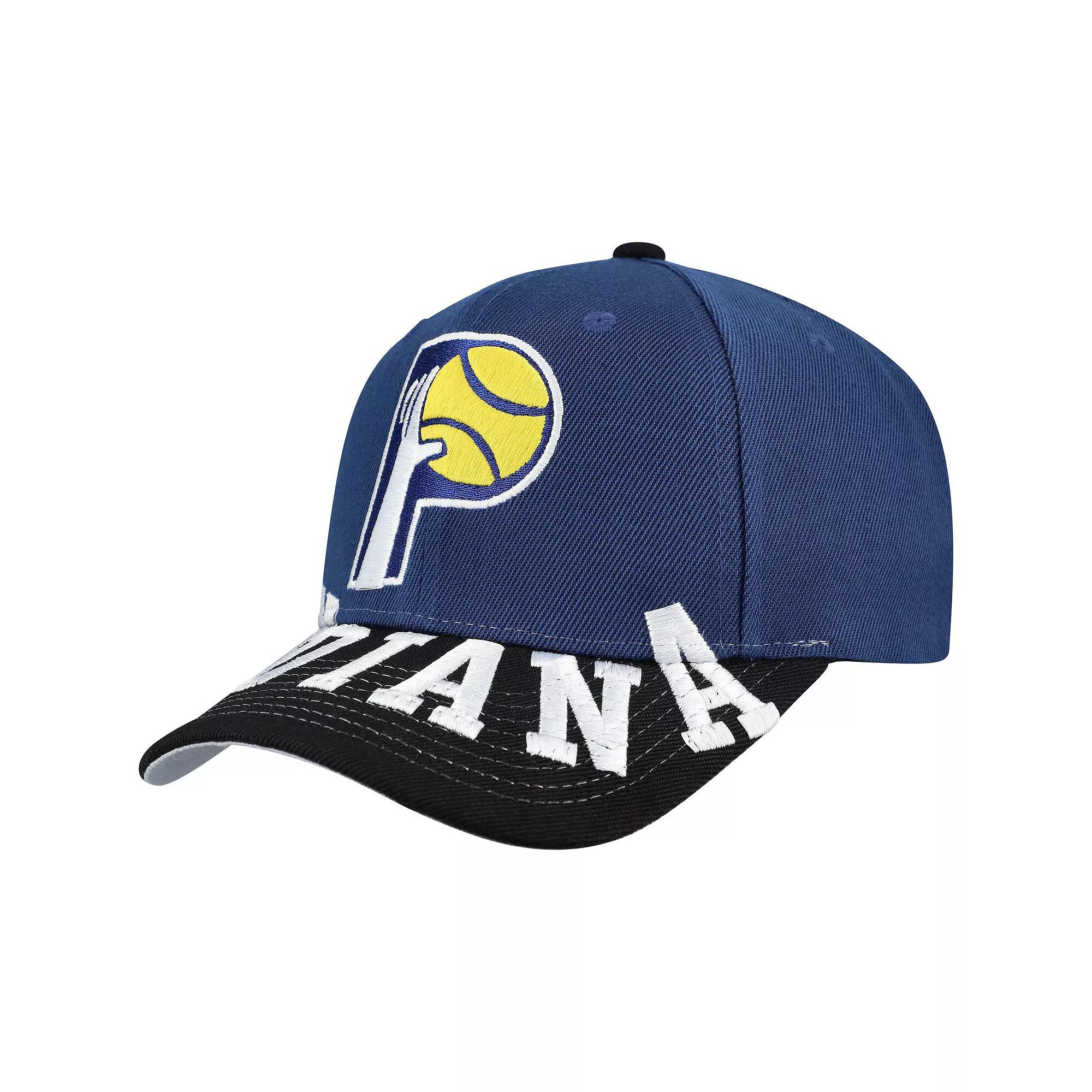 Men's Mitchell & Ness Navy/Black Indiana Pacers Underarch Two-Tone Pro Crown Snapback Hat, Blue Product Image