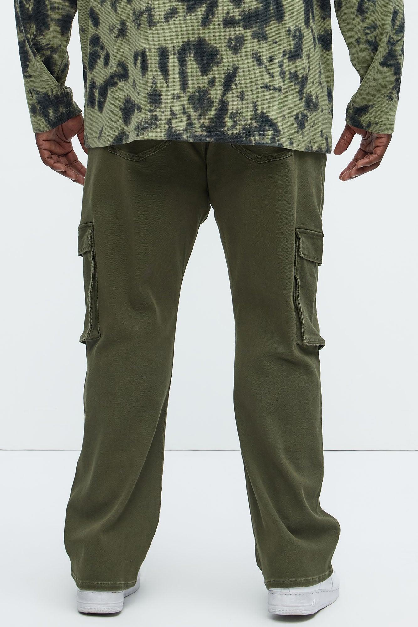 Classic Straight Cargo Jeans - Olive Product Image
