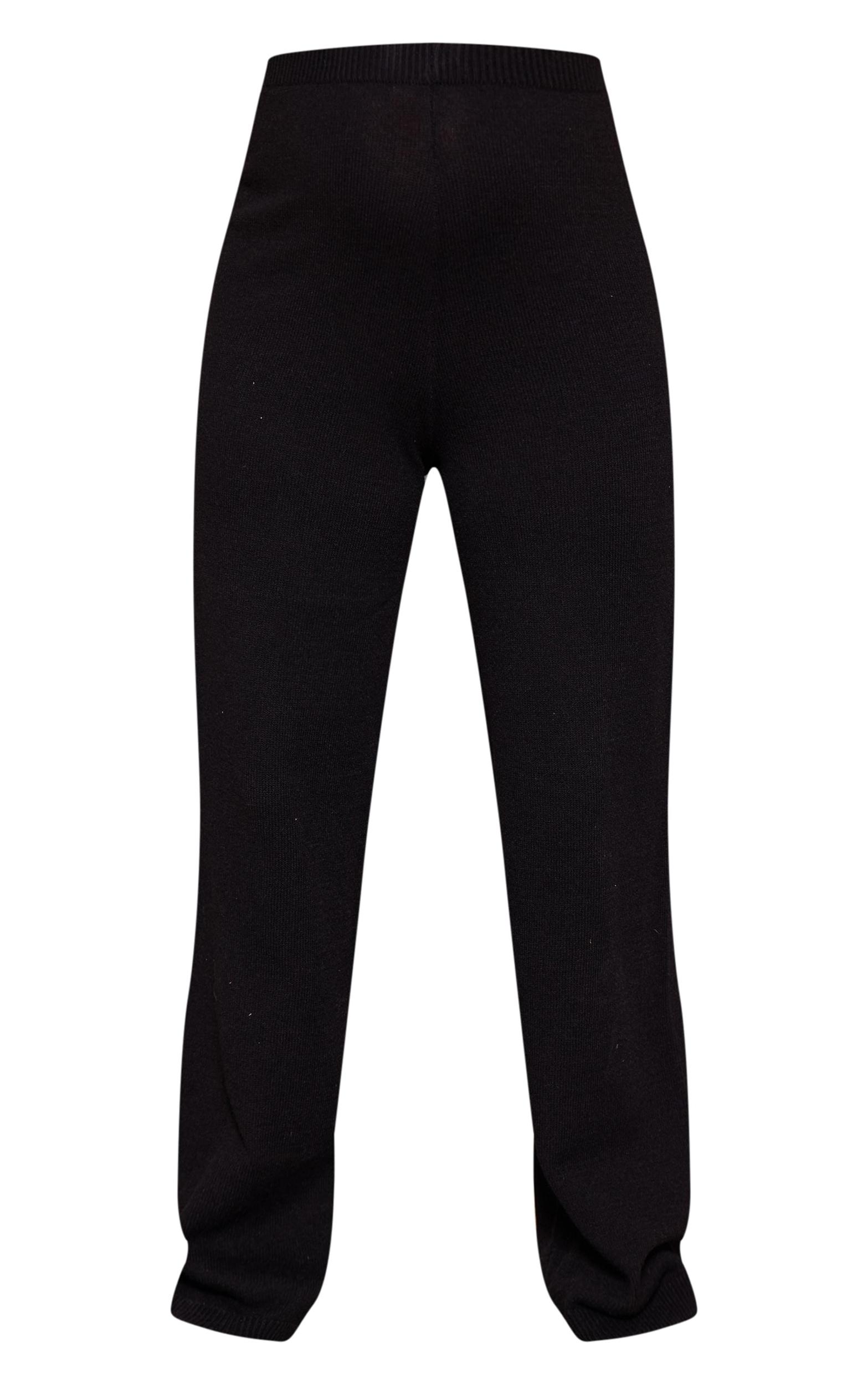 Maternity Black Knit Wide Leg Pants Product Image