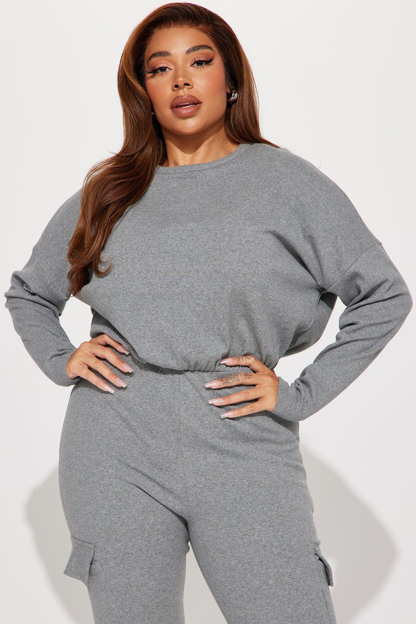 Airport Lounging Jumpsuit - Heather Grey Product Image