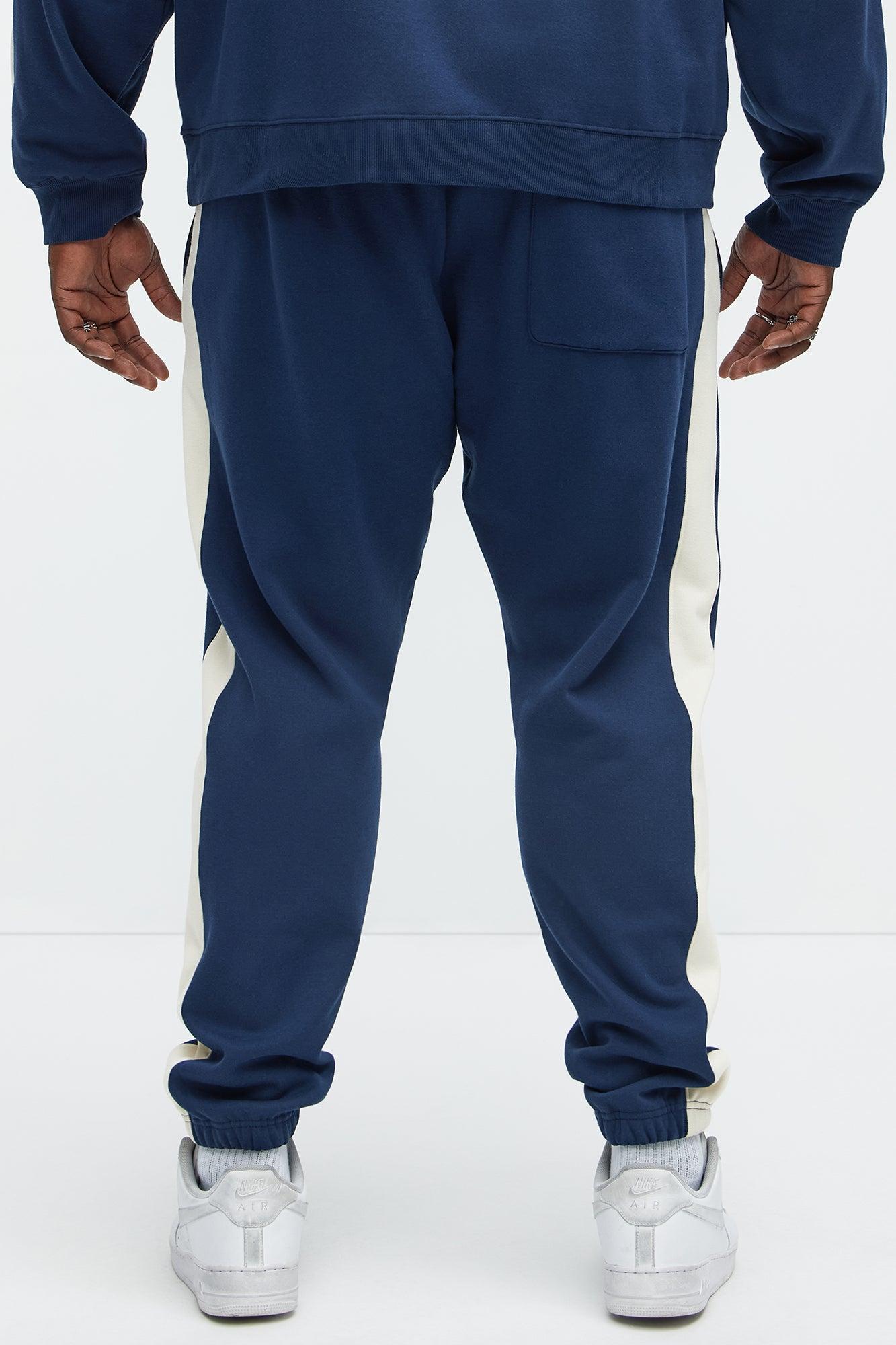 Tyson Heavyweight Striped Jogger - Navy Product Image