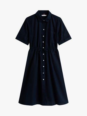 Linen-Cotton Blend Midi Shirtdress Product Image
