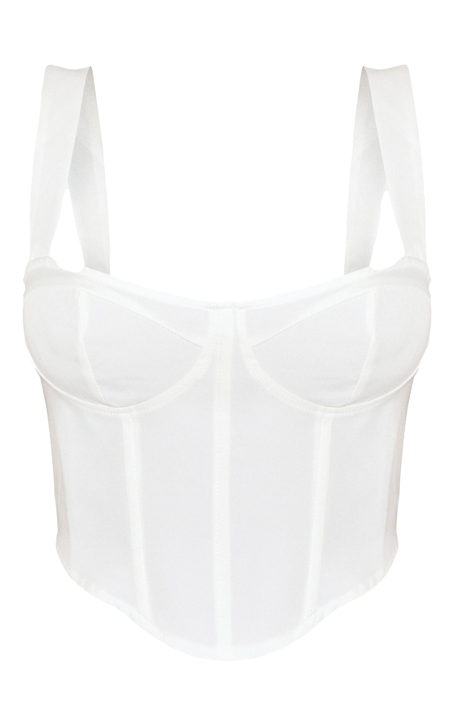 Shape White Woven Corset Crop Top Product Image