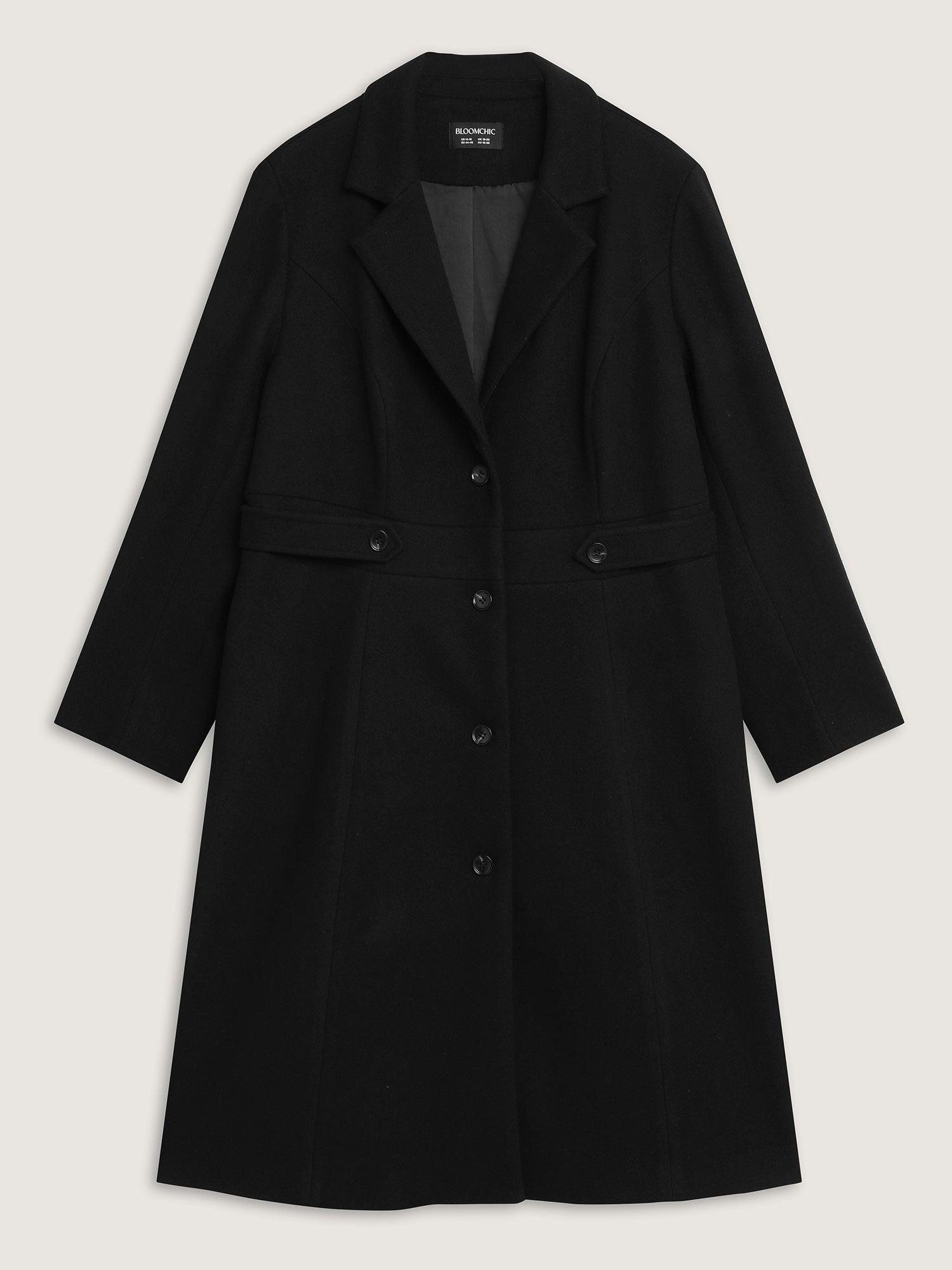 Notched Collar Cinched Waist Coat Female Product Image