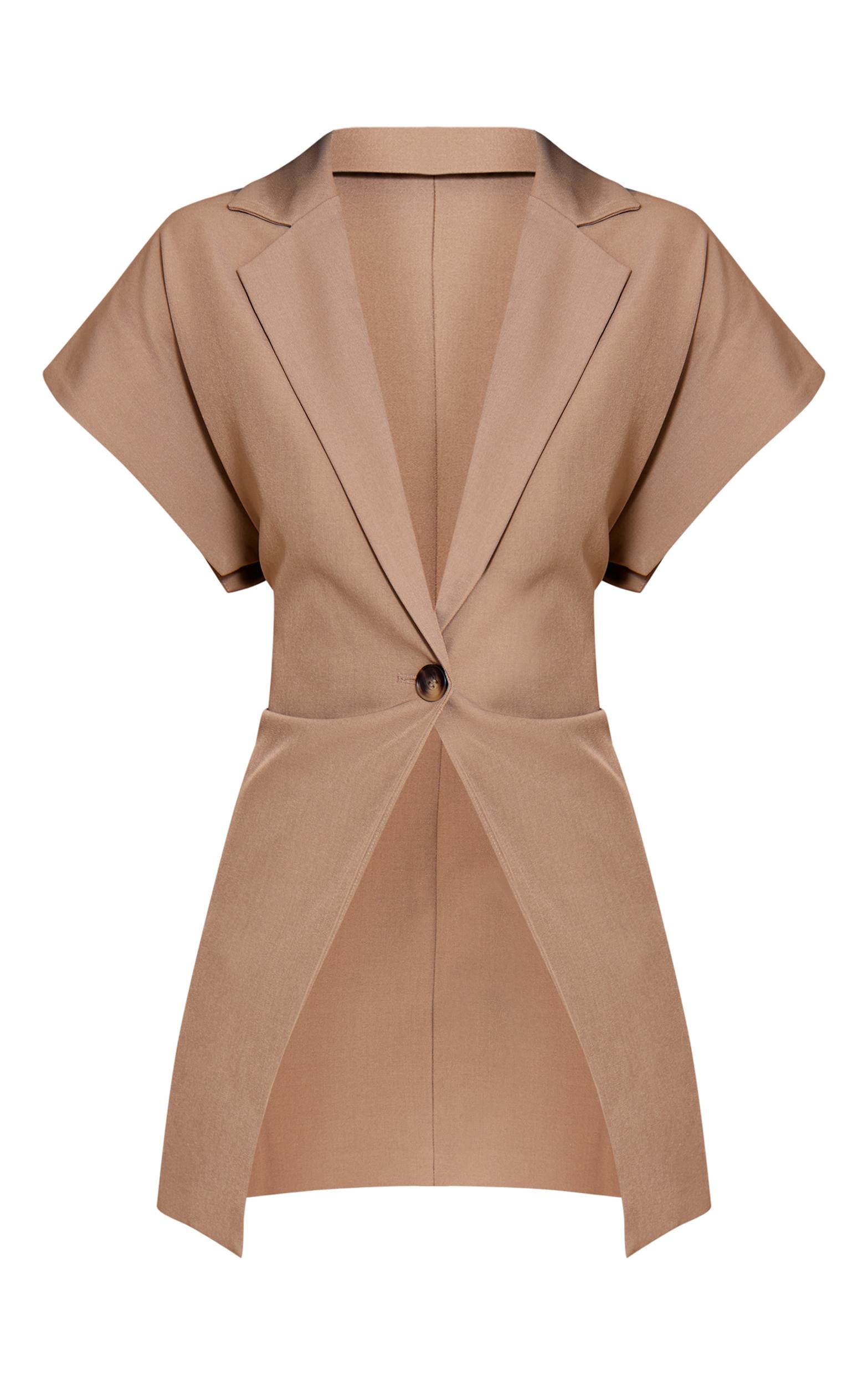 Mushroom Oversized Boxy Cap Sleeve Vest Product Image