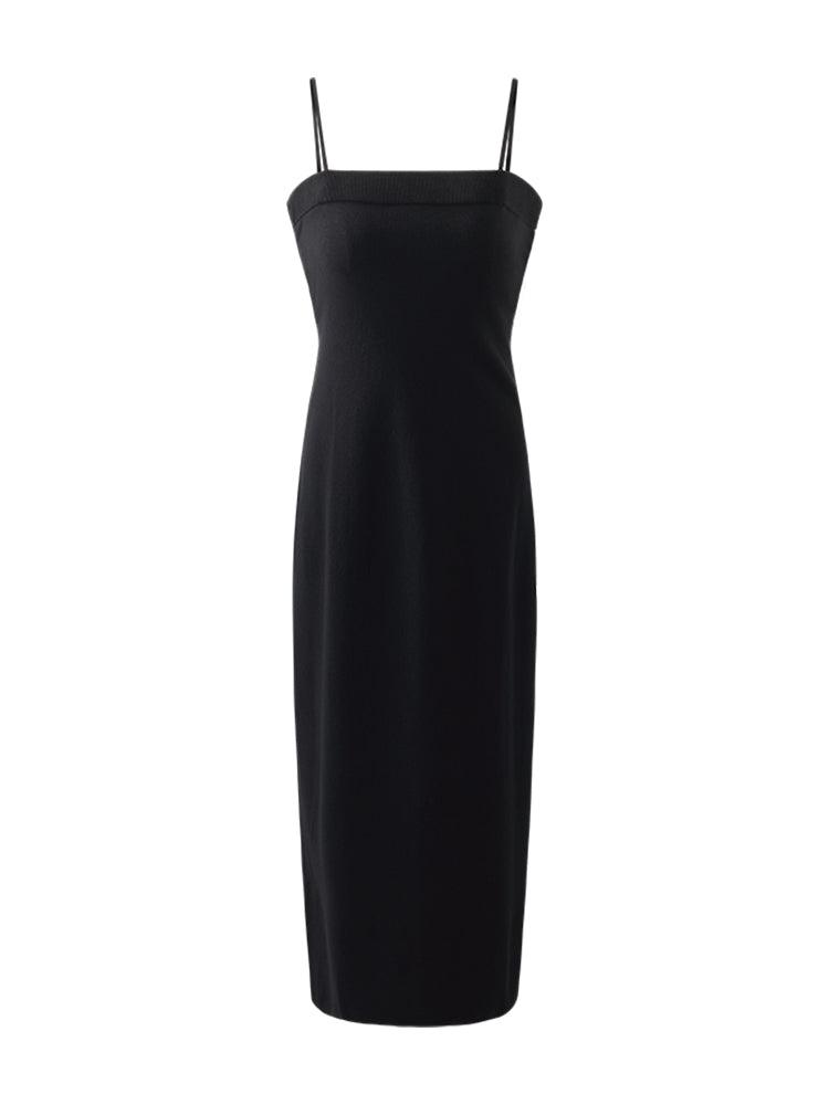 Women Knitted Detachable Spaghetti Strap Midi Dress Product Image