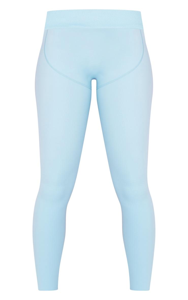 Bright Blue Sculpt  Panel Zip Detail Leggings Product Image