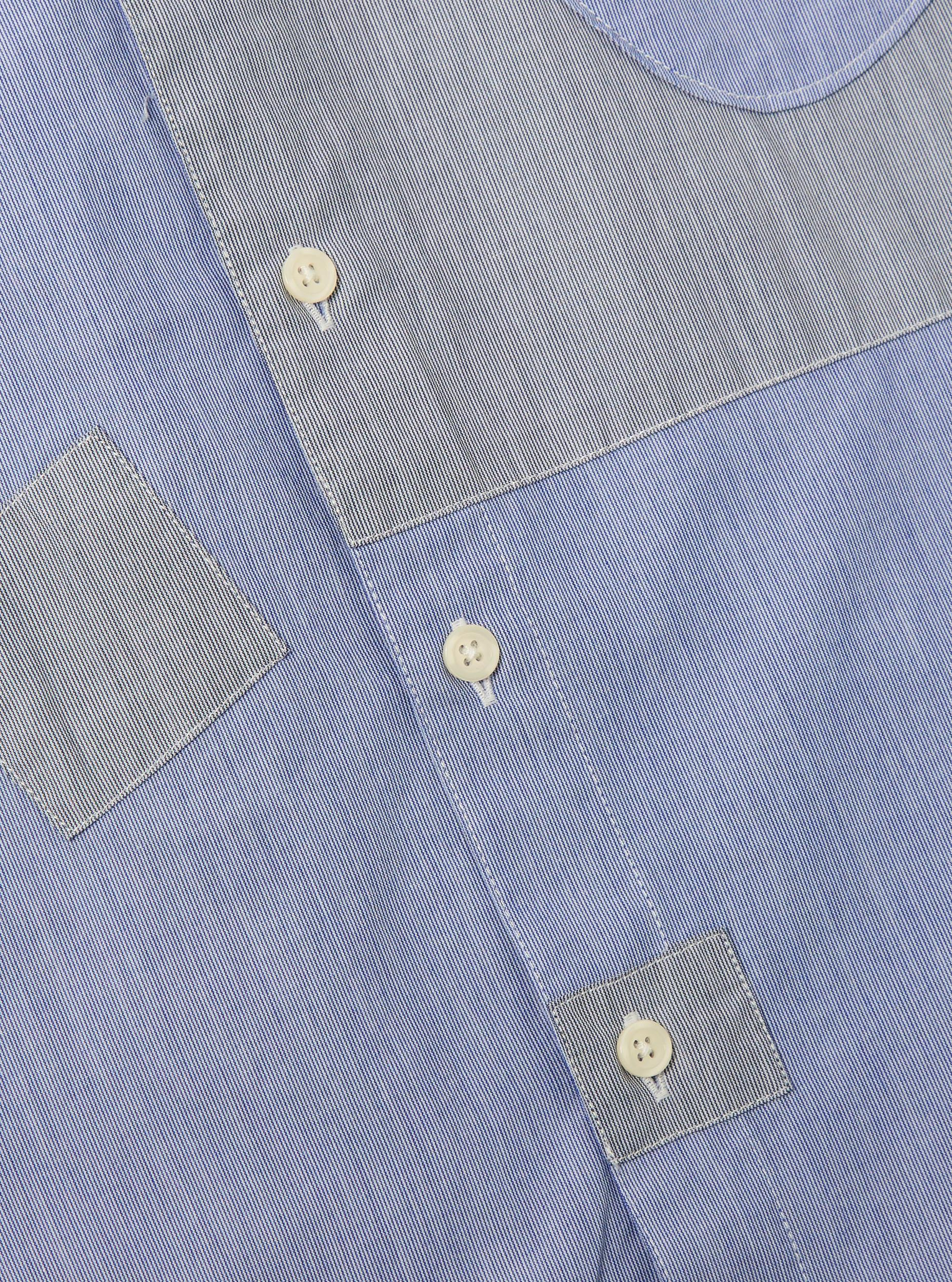 Universal Works Patched Lazy Day Shirt in Mixed Blue Mixed Classics Product Image