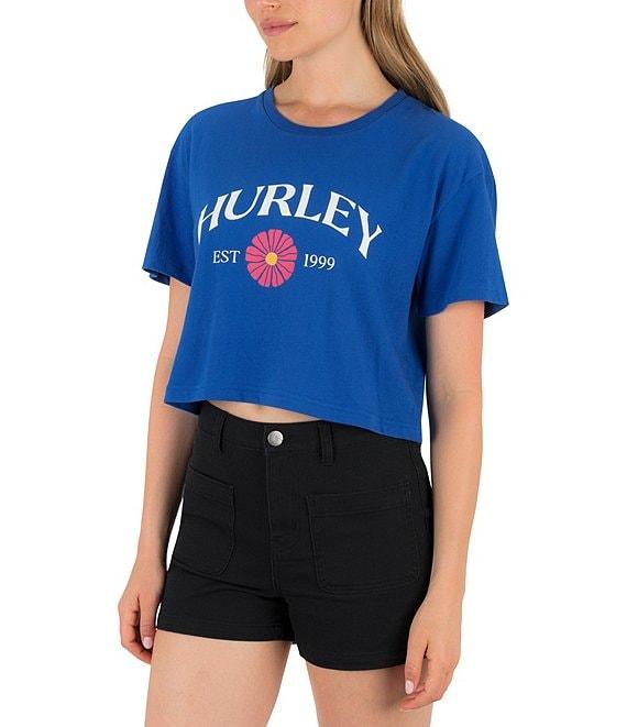 Hurley Fine Establishment Short Sleeve Boxy Cropped T-Shirt Product Image