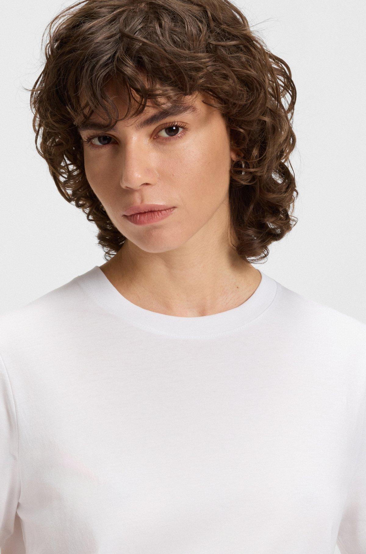 BOSS - Loose-fit T-shirt in cotton jersey - White Product Image