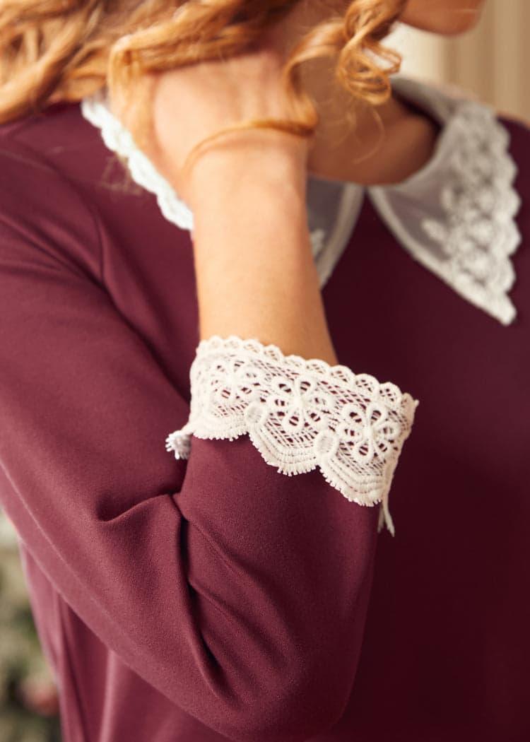 Pep in Her Step Lace Collar Shift Dress Product Image