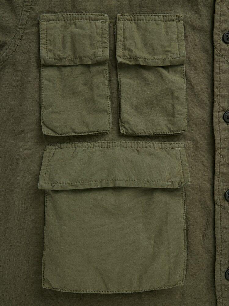 LONG SLEEVE MULTI POCKET SHIRT (BLACK) Male Product Image