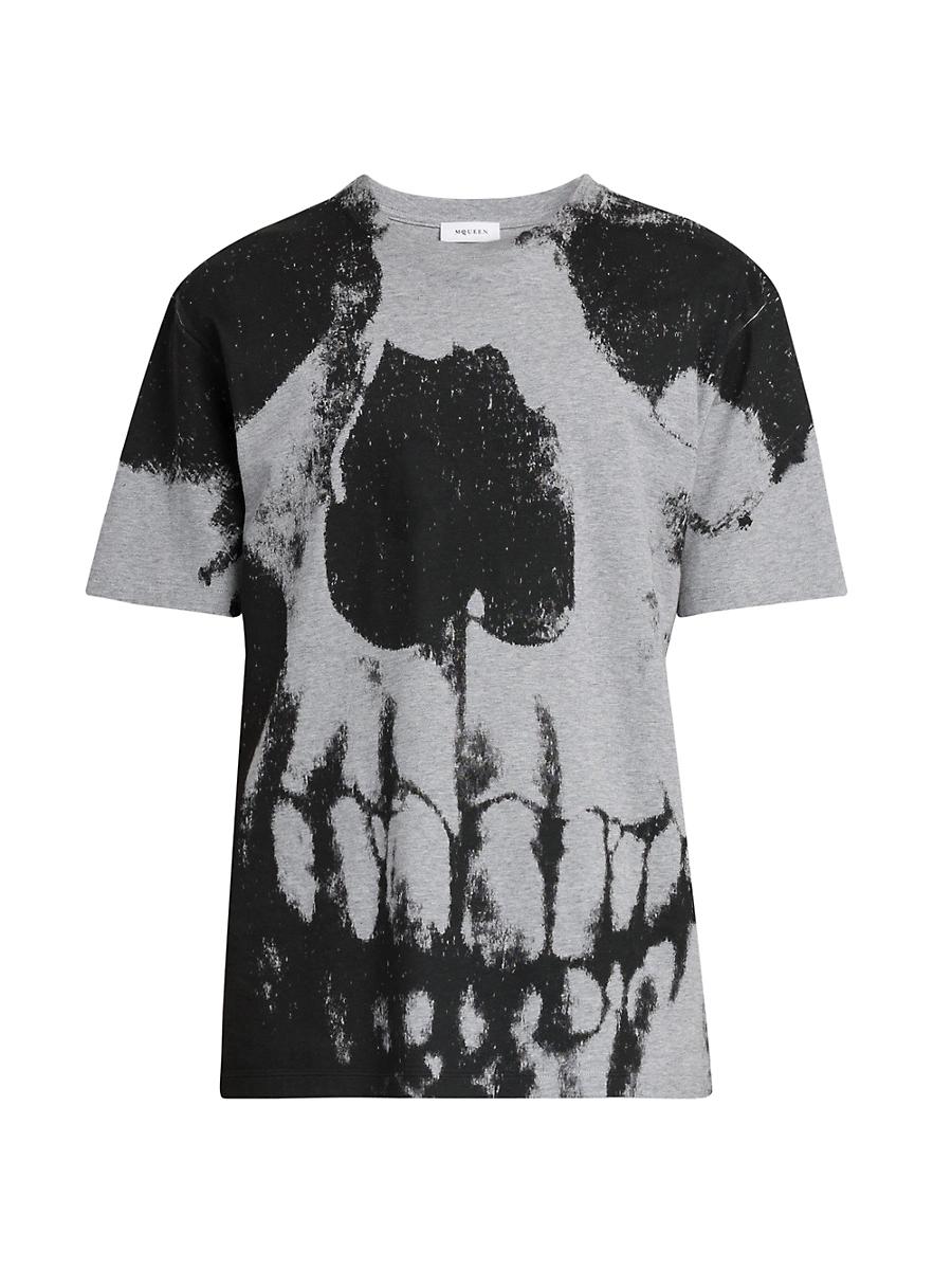Mens Skull Cotton Crewneck T-Shirt Product Image