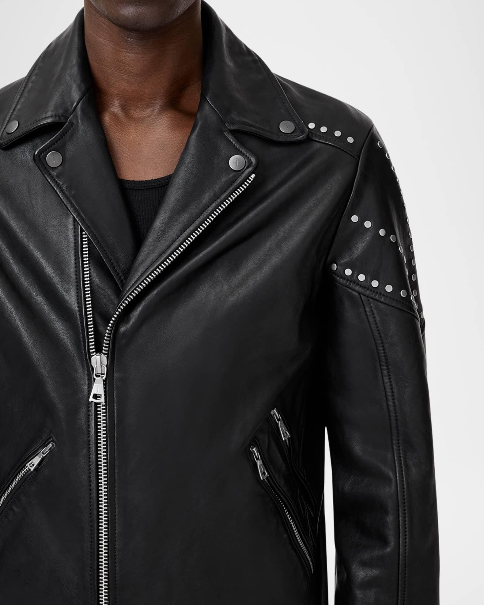 Men's Daniel Studded Leather Biker Jacket Product Image