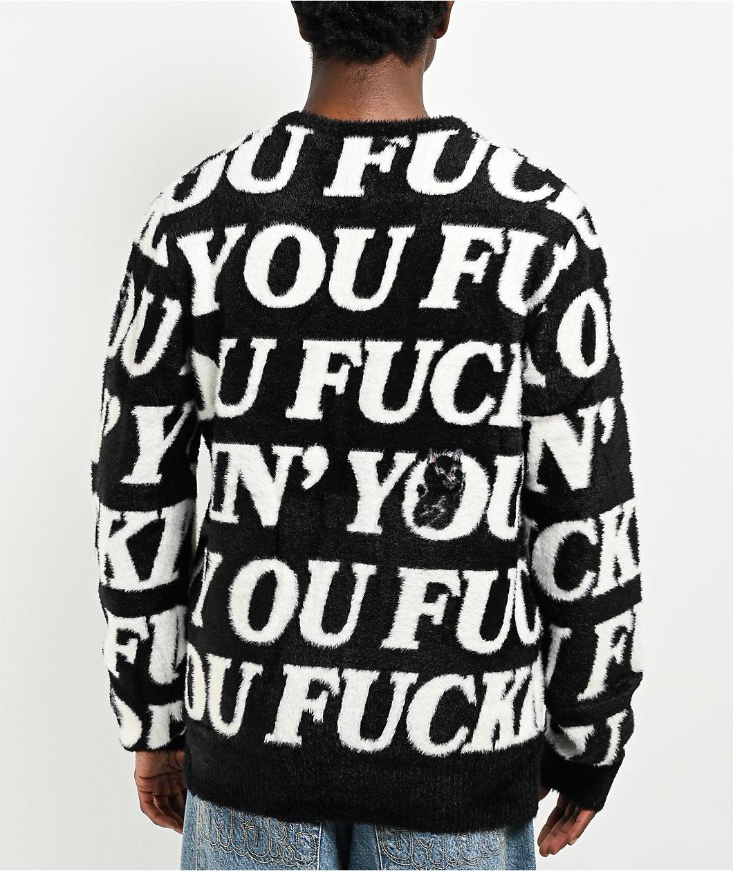 RIPNDIP F.U.U.F.F. Black & White Fuzzy Sweater Product Image