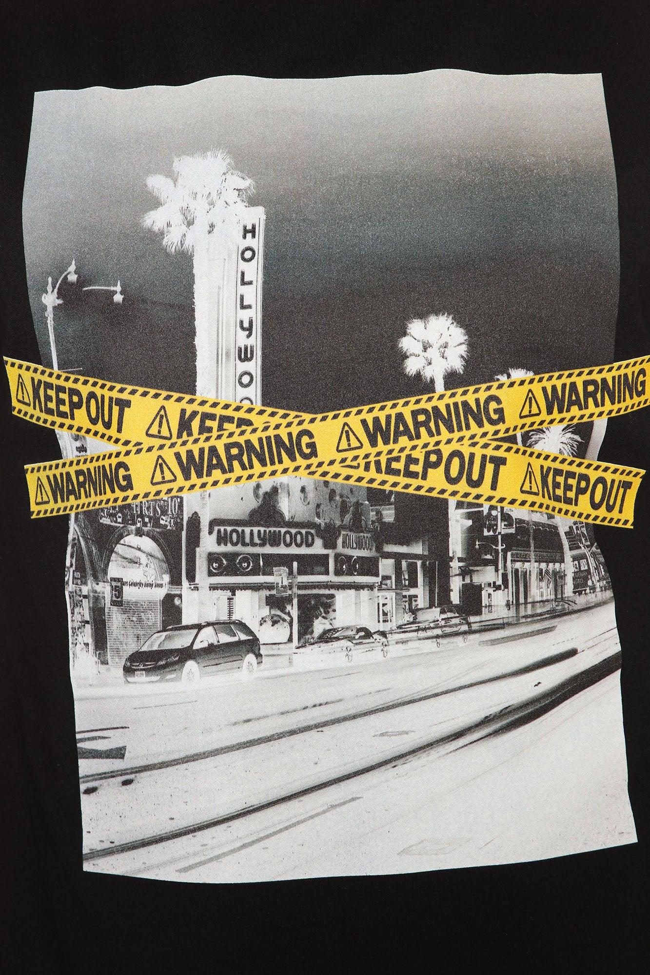 Warning Los Angeles Short Sleeve Tee - Black Product Image