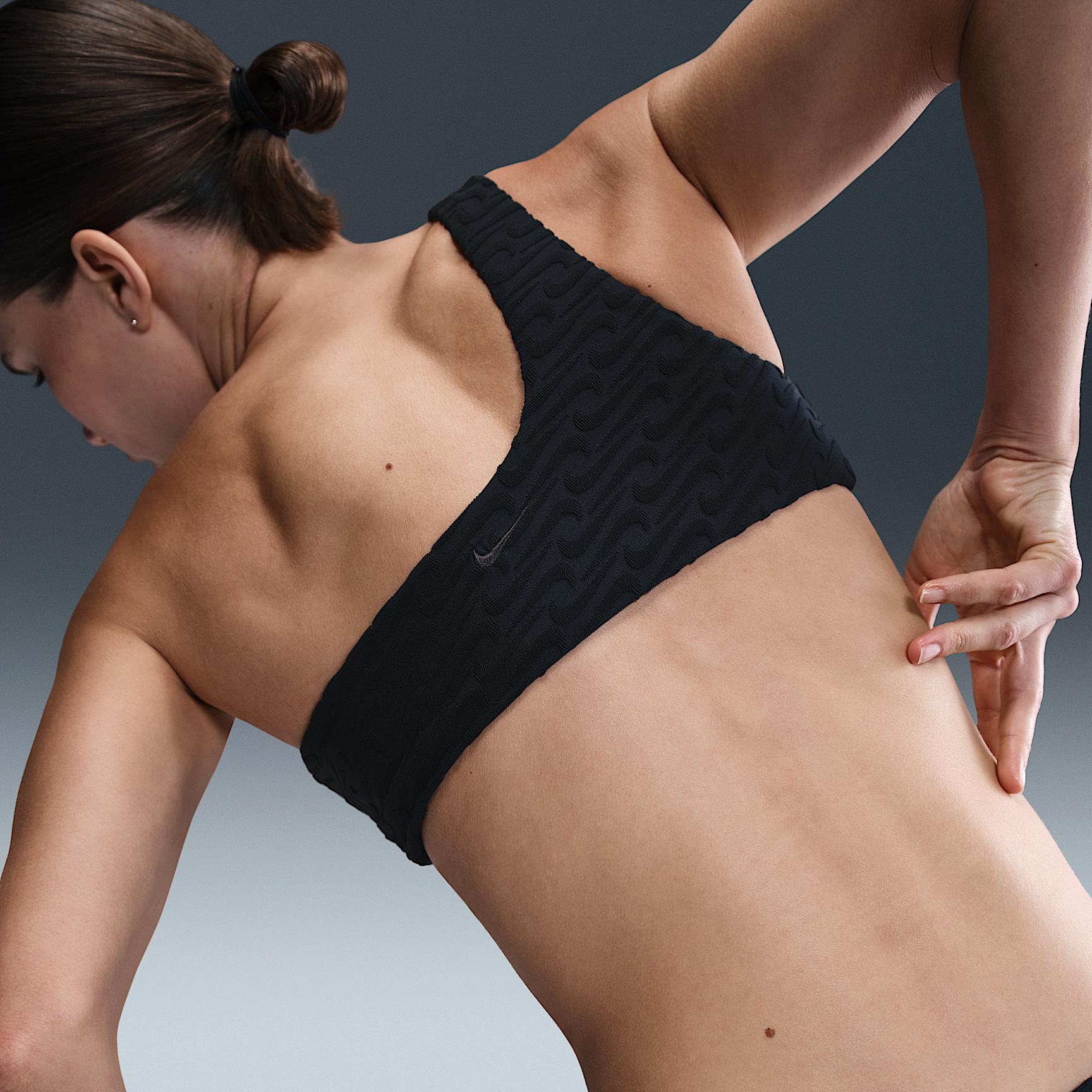 Nike Womens Swim Swoosh Link Terry Asymmetrical Bikini Top | NESSF254-001 Product Image