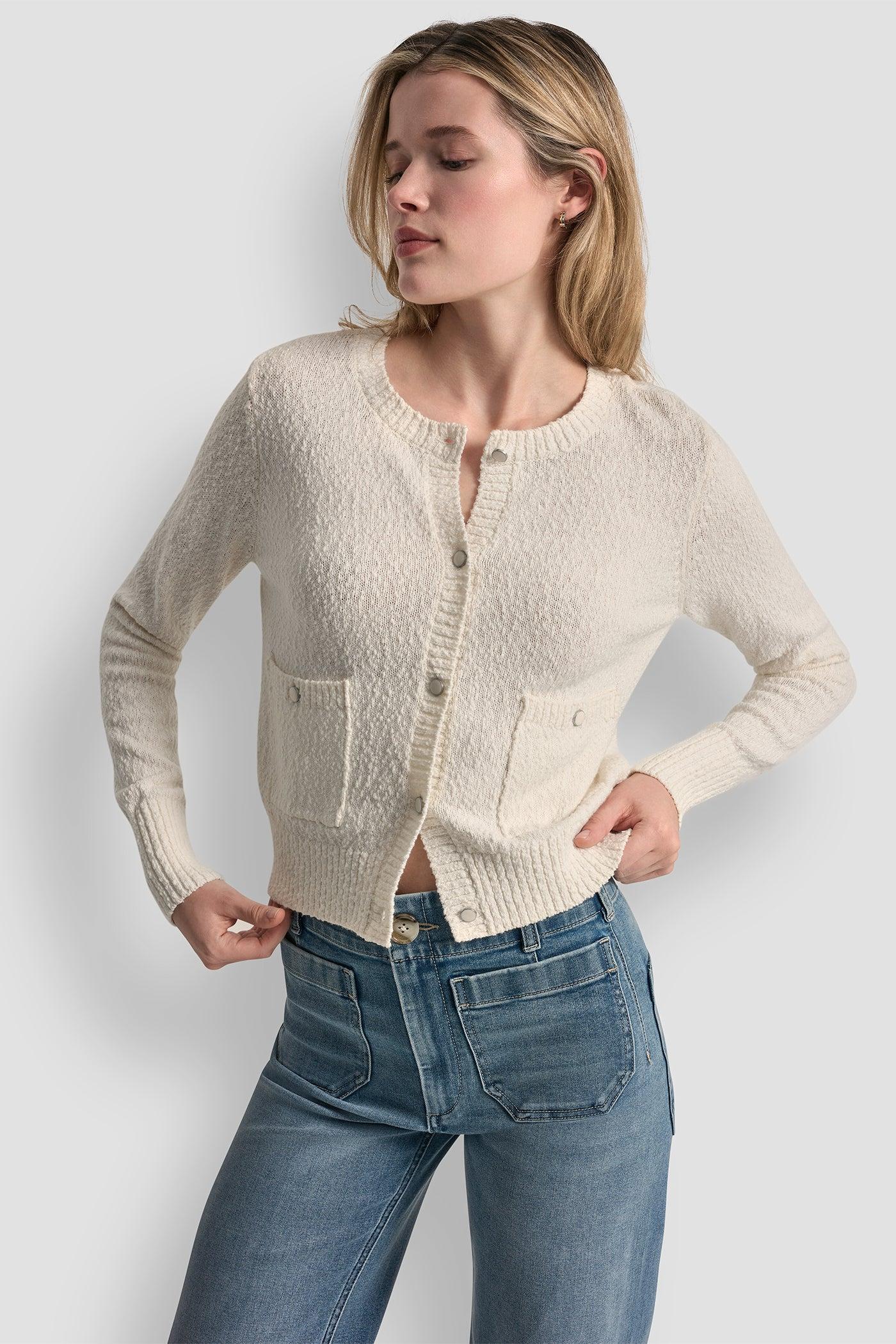 CREW NECK CARDIGAN WITH PATCH POCKETS Product Image