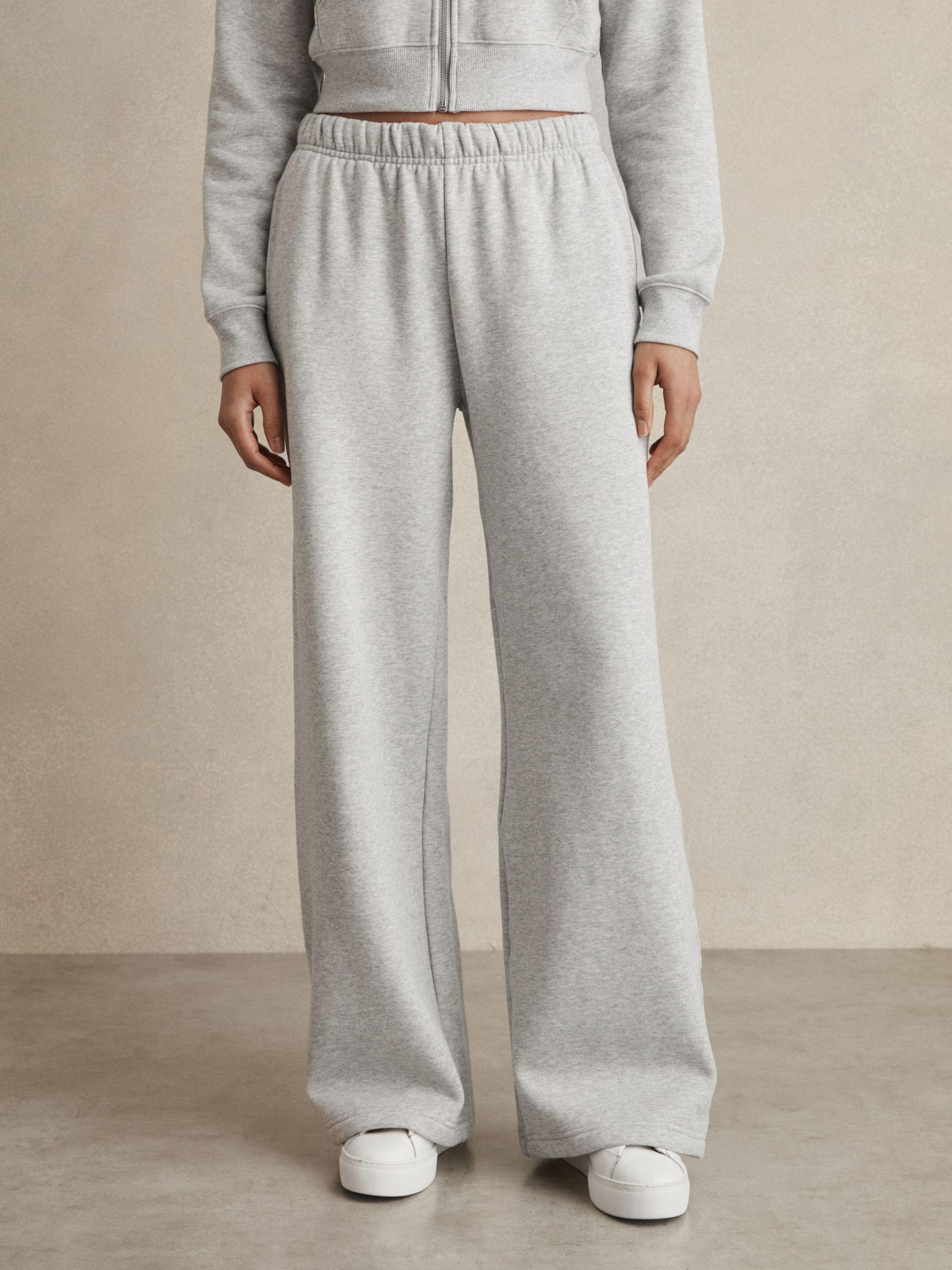Good American Wide-Leg Joggers in Heather Grey Product Image