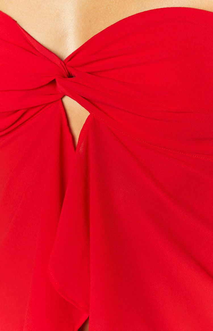Jacqulin Red Strapless Top Product Image