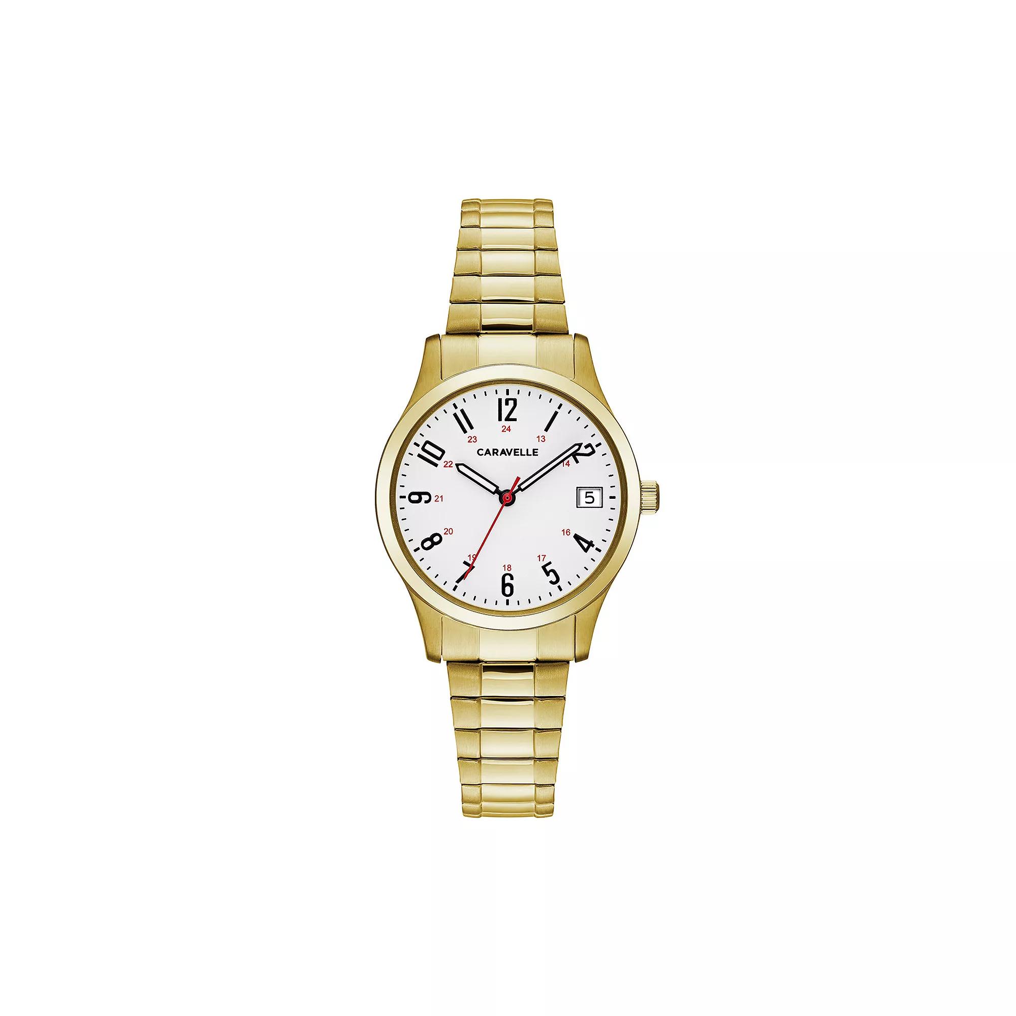 Caravelle by Bulova Womens Easy Reader Stainless Steel Expansion Watch - 44M113 Gold Tone Product Image