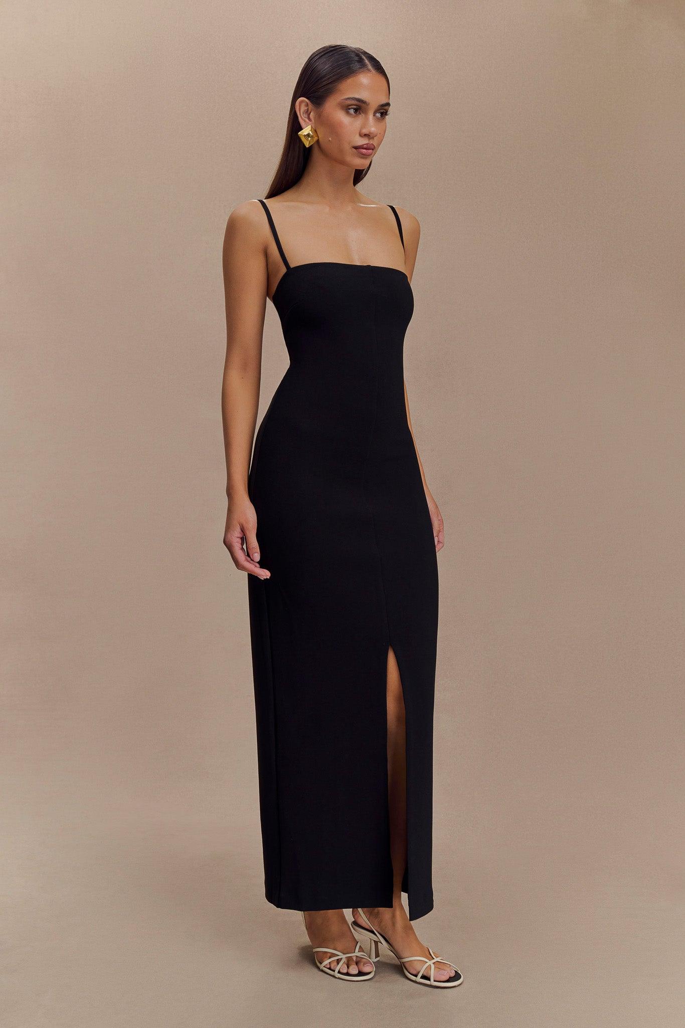 Delia Crepe Maxi Dress - Black Product Image